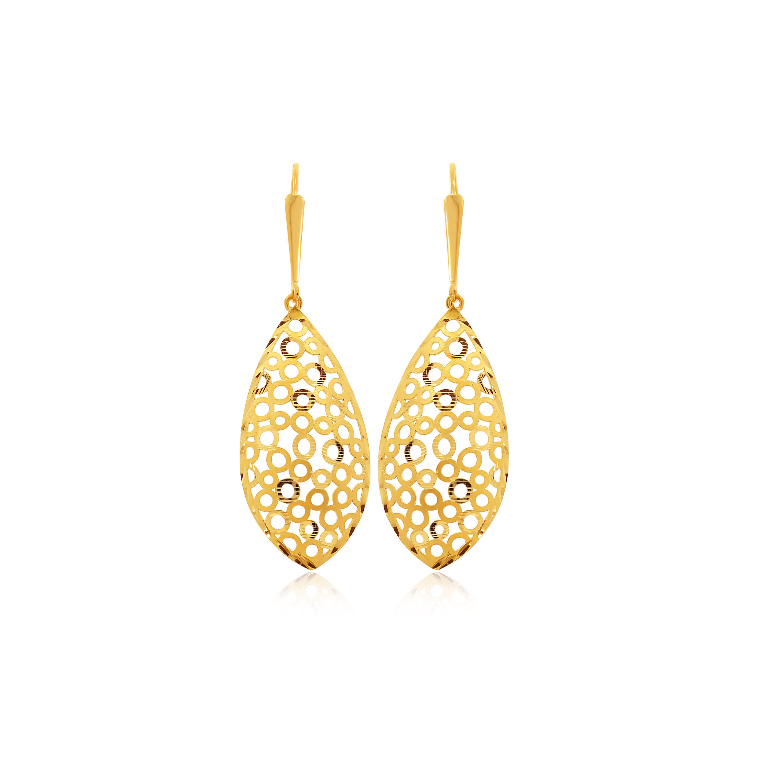 Breezy Petal Gold Hook Earrings - Senco Gold and Diamonds