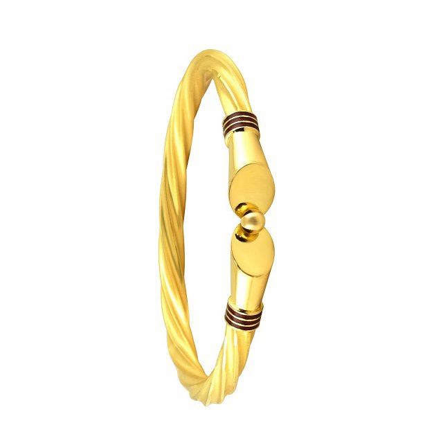 Ropy Charm Gold Mukh Bangle - Senco Gold and Diamonds