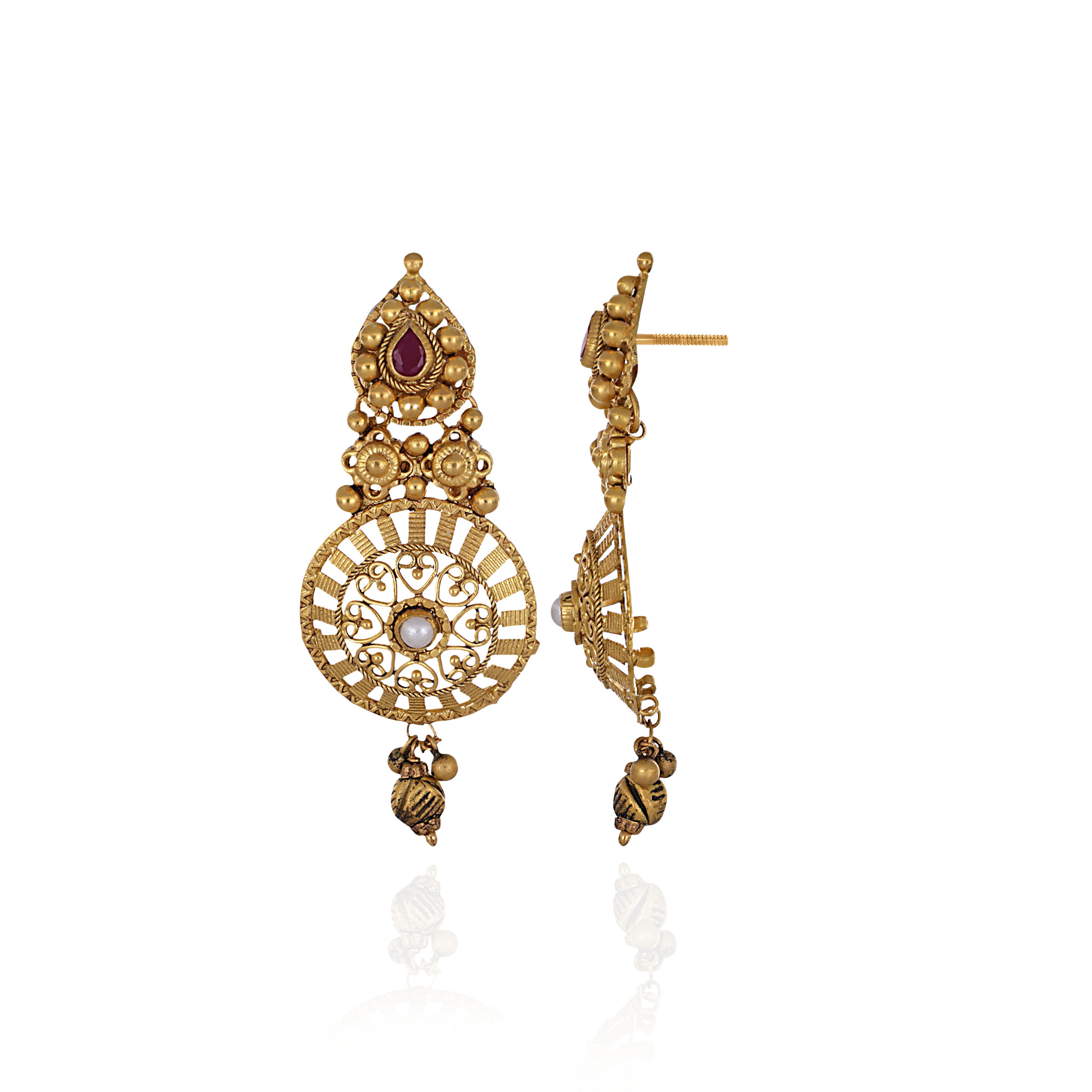 Crownlight Filigree Gold Earrings - Senco Gold and Diamonds