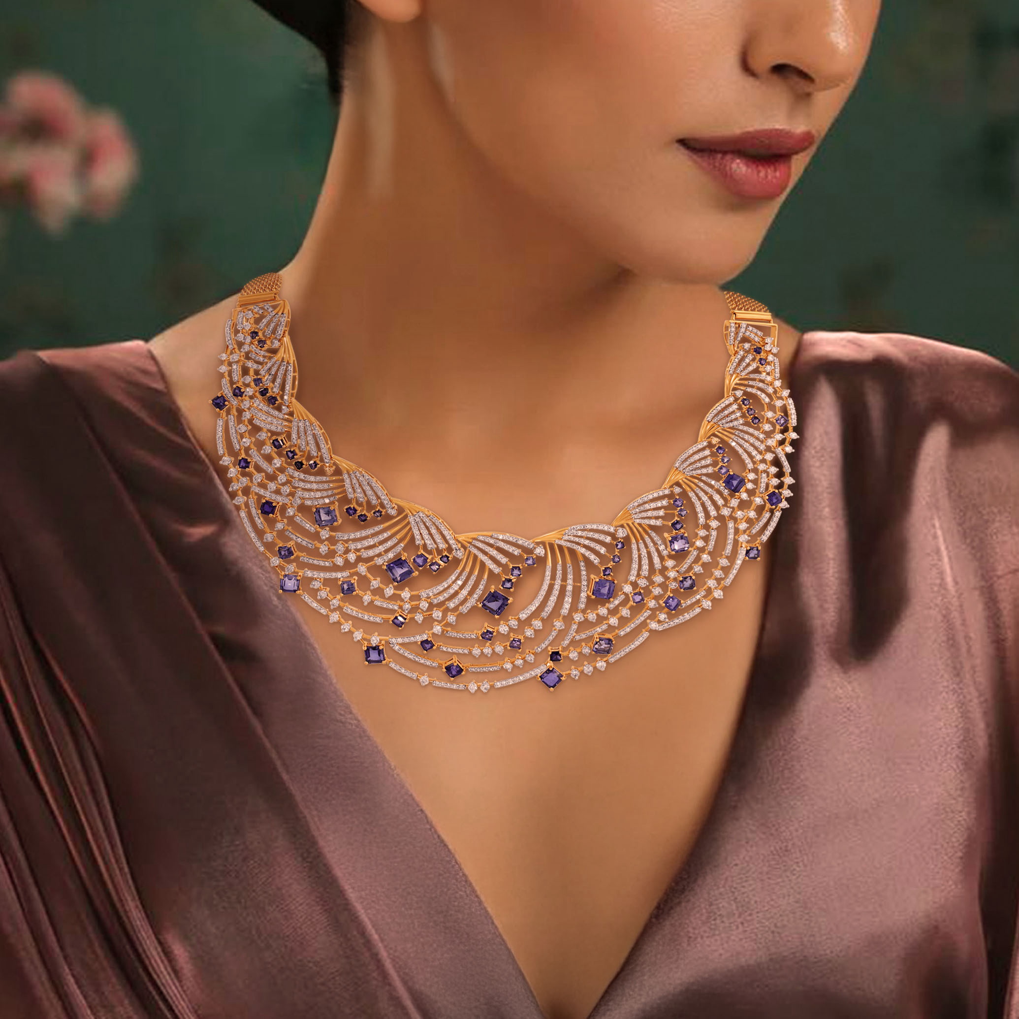 Gilded Wave Diamond Gold Necklace - Senco Gold and Diamonds