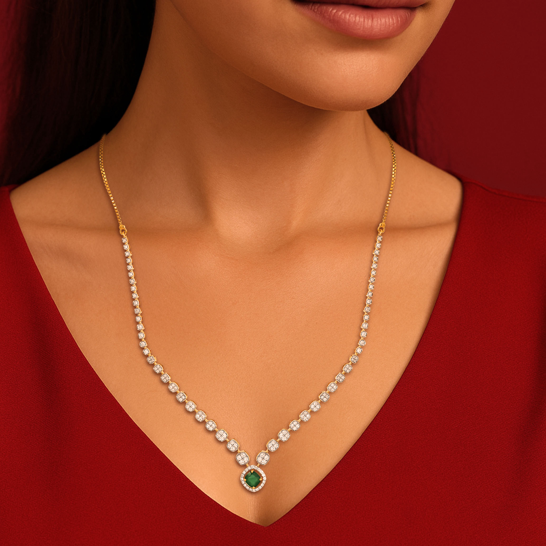Lustrous Trails Diamond Gold Necklace - Senco Gold and Diamonds