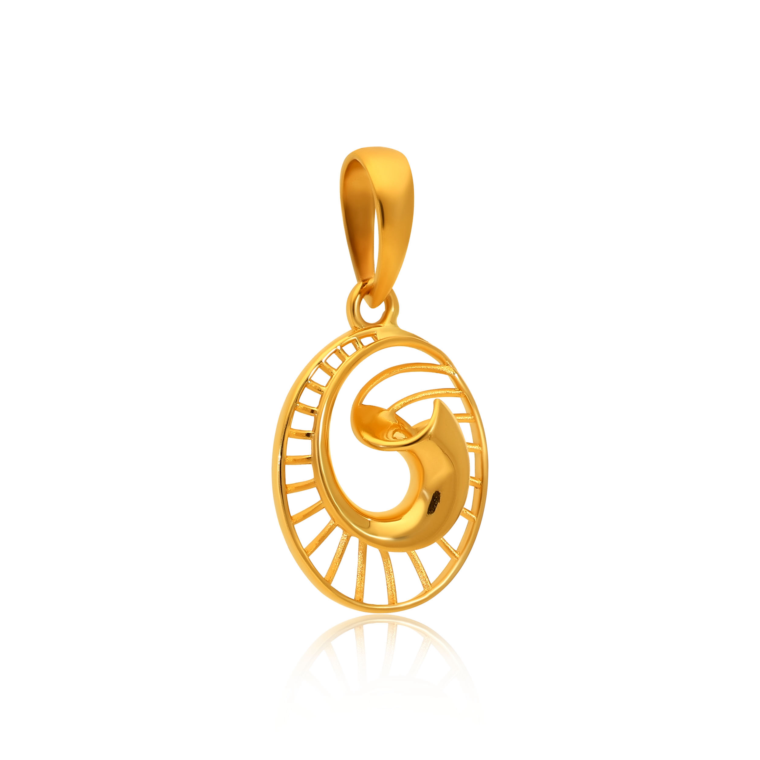Sunlit Nebula Oval Gold Pendant - Senco Gold and Diamonds