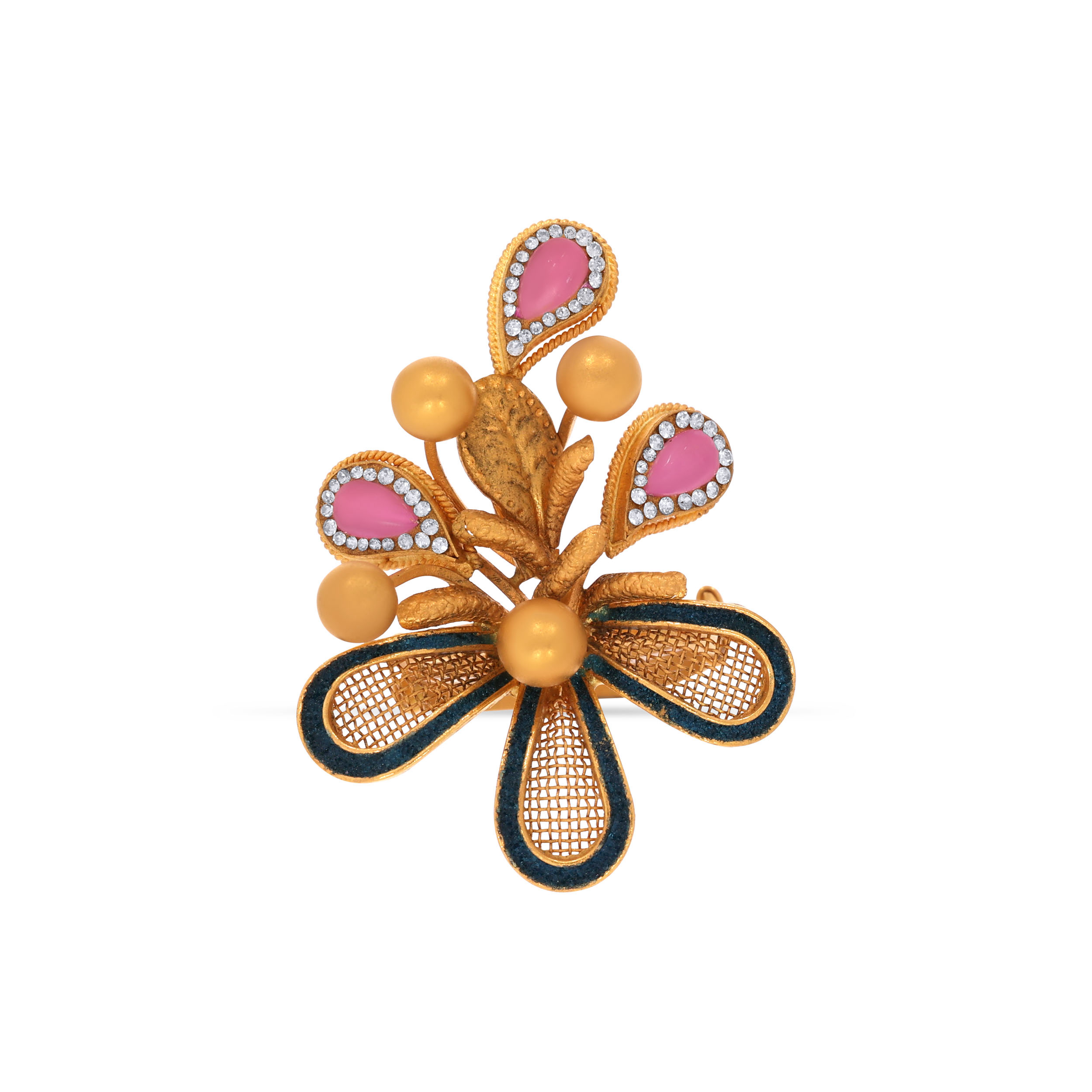 22K Yellow Gold Kundan Ring-GLR-D000765117 - Senco Gold and Diamonds