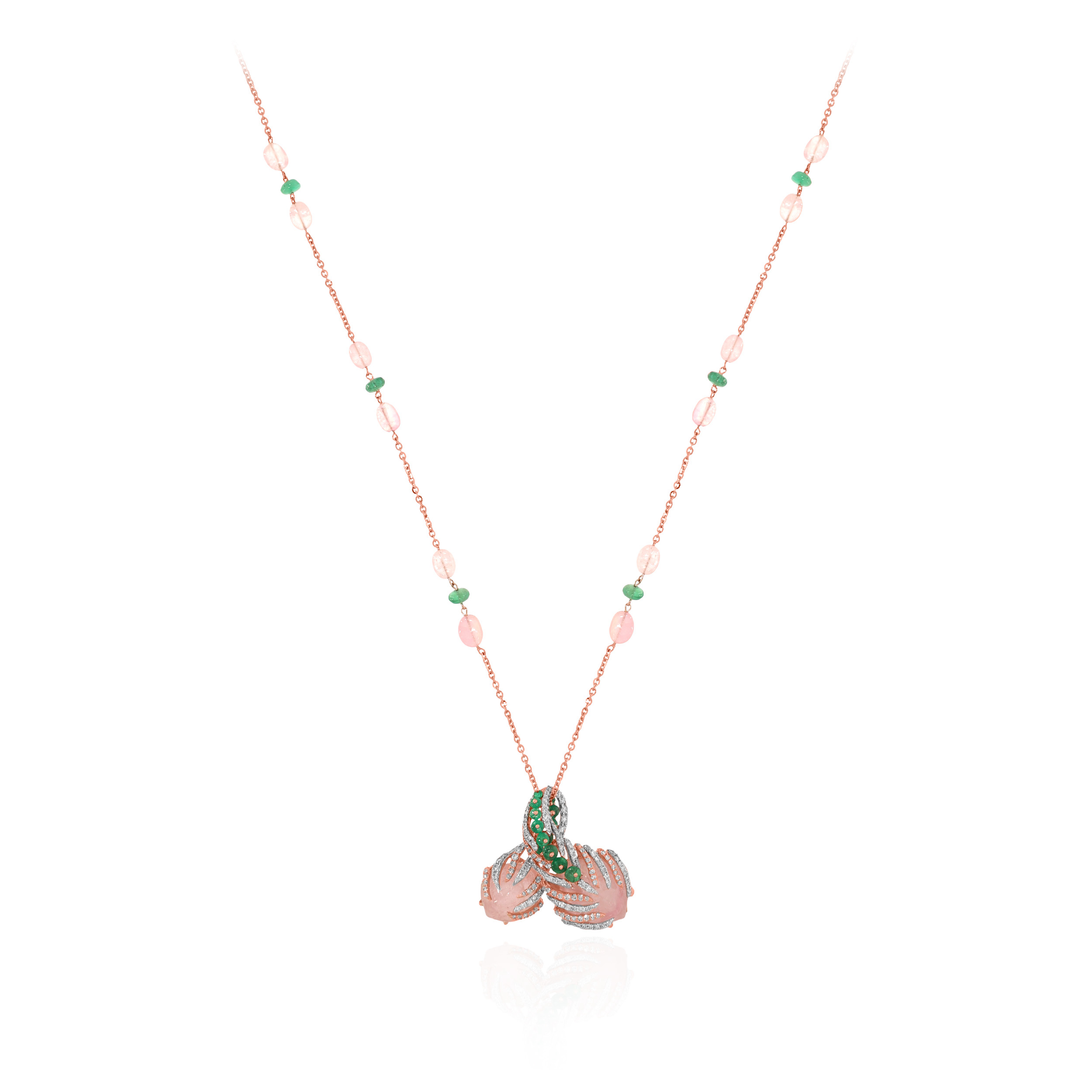 Enchanted Foliage Diamond Chain Pendant - Senco Gold and Diamonds