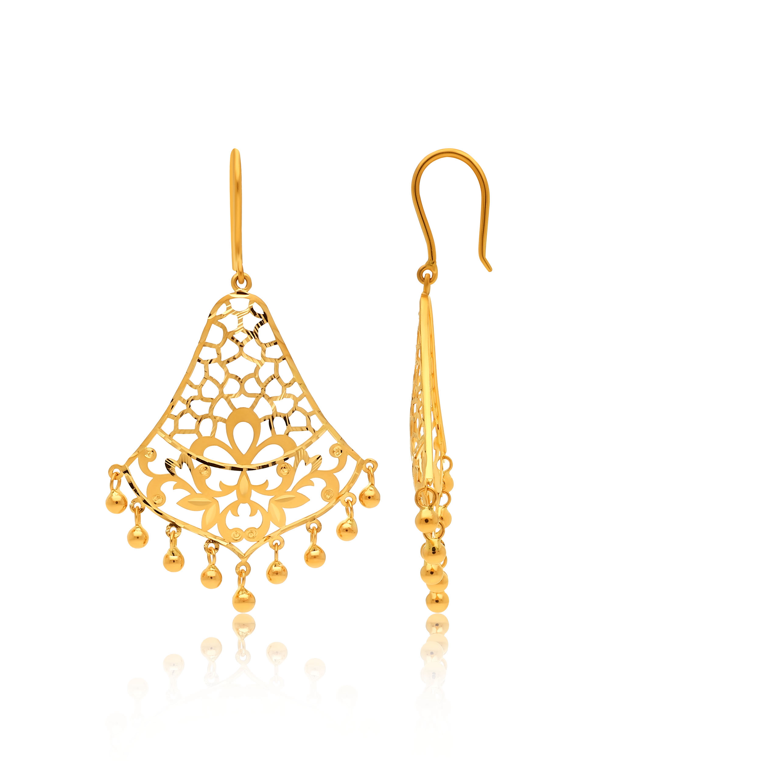22K Yellow Gold Danglers_GP-SAD0006301 - Senco Gold and Diamonds