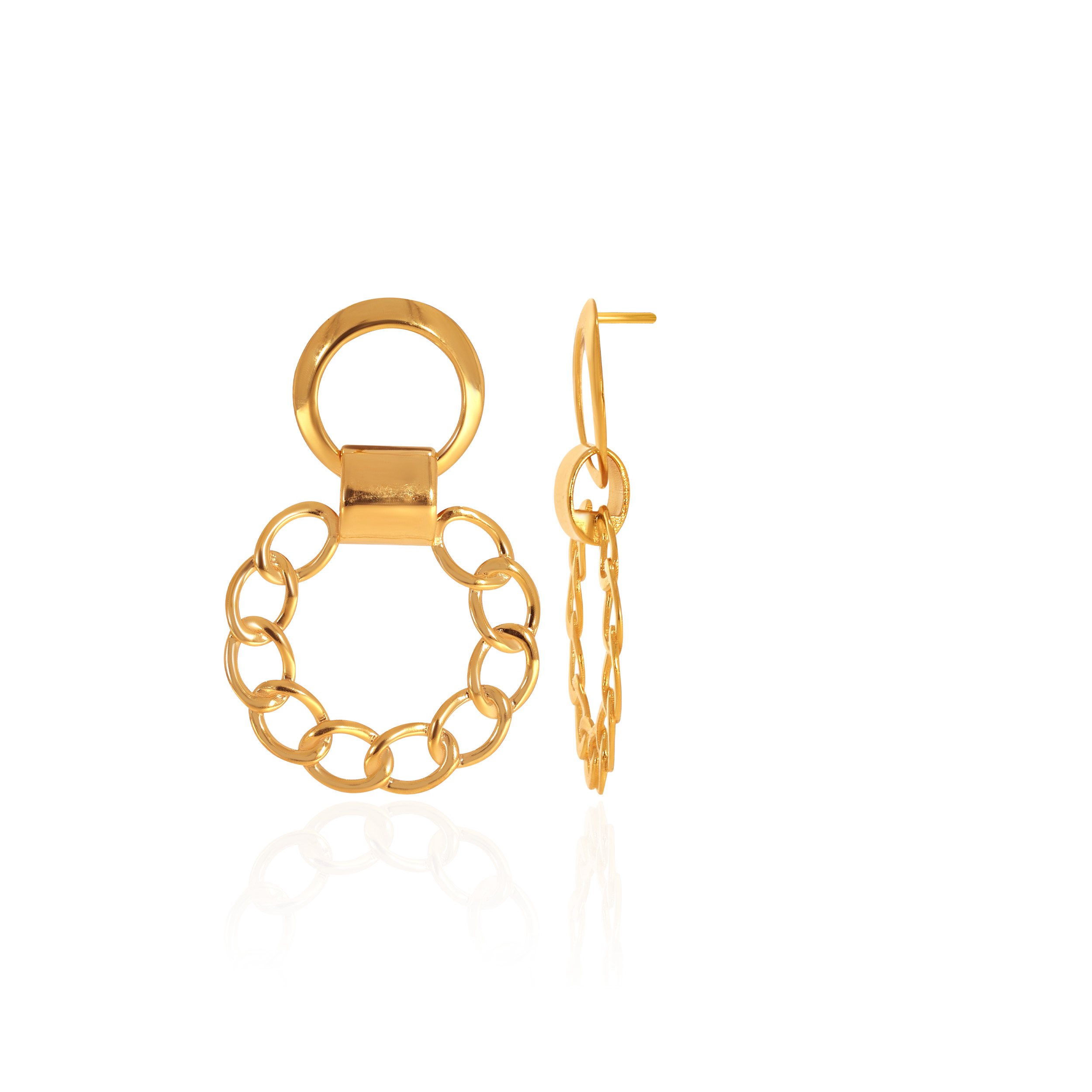 Urban Edge Gold Hoop Earrings - Senco Gold and Diamonds