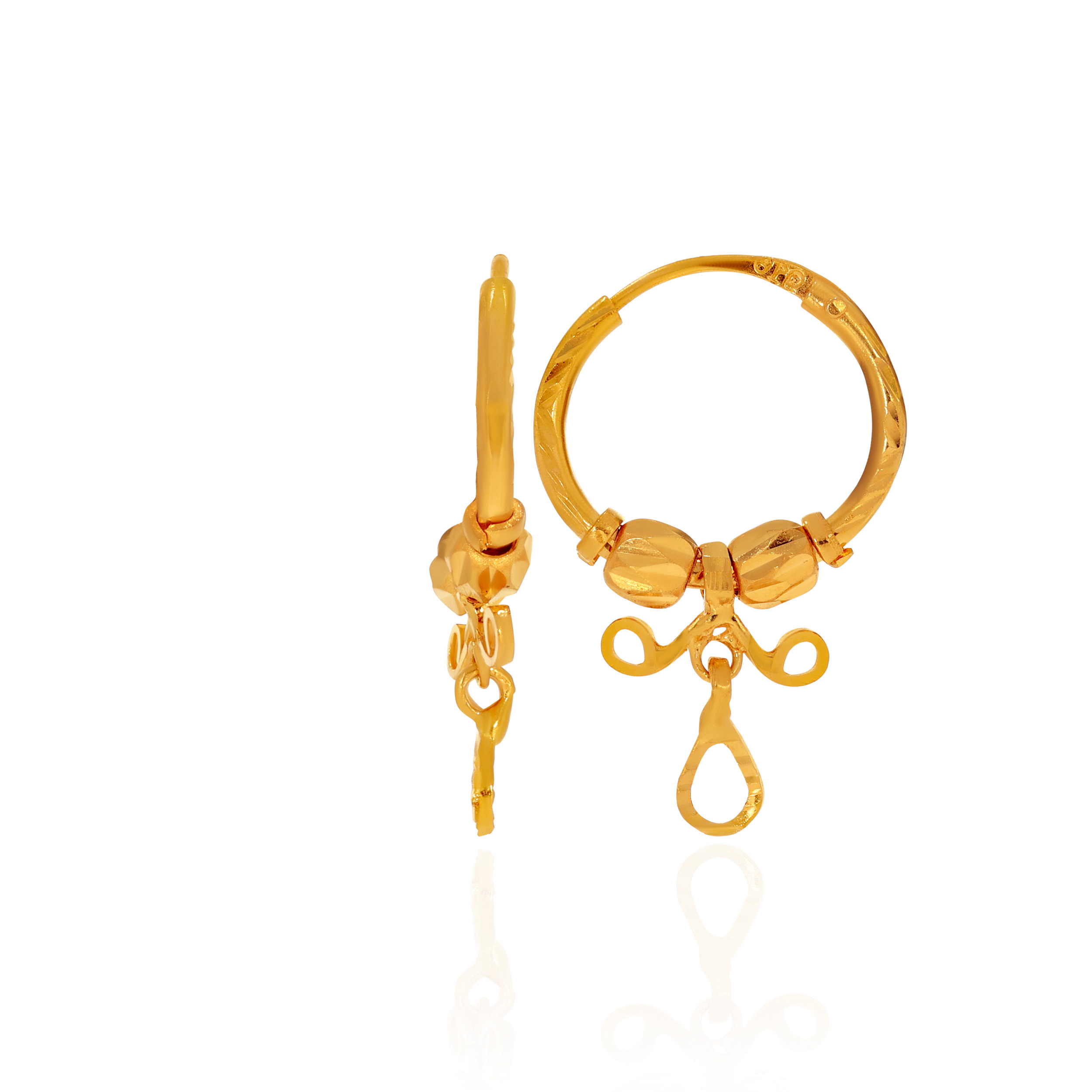Ethnic Flair Gold Hoop Earrings - Senco Gold and Diamonds