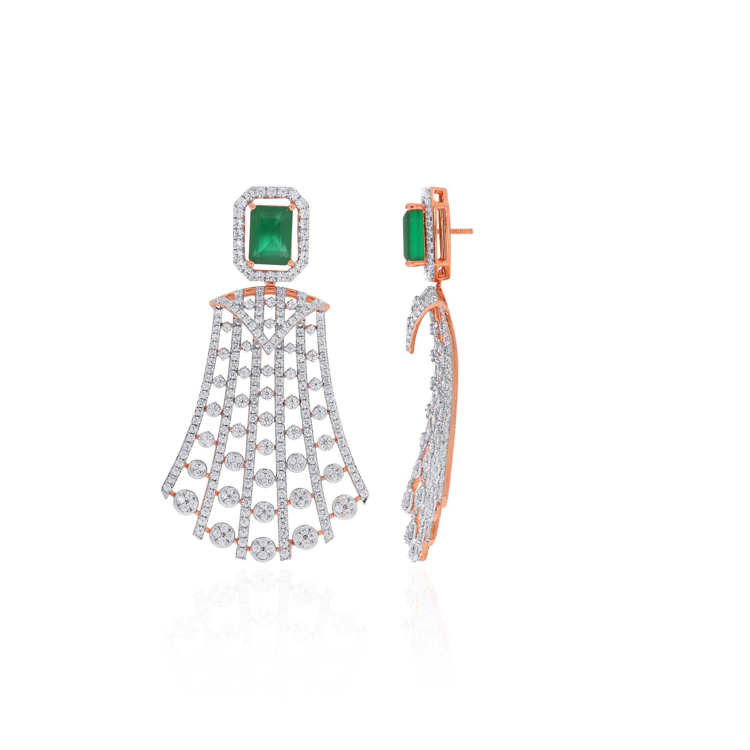14K Rose Gold Diamond Drop Earrings-DTGN-D000781230 - Senco Gold and Diamonds