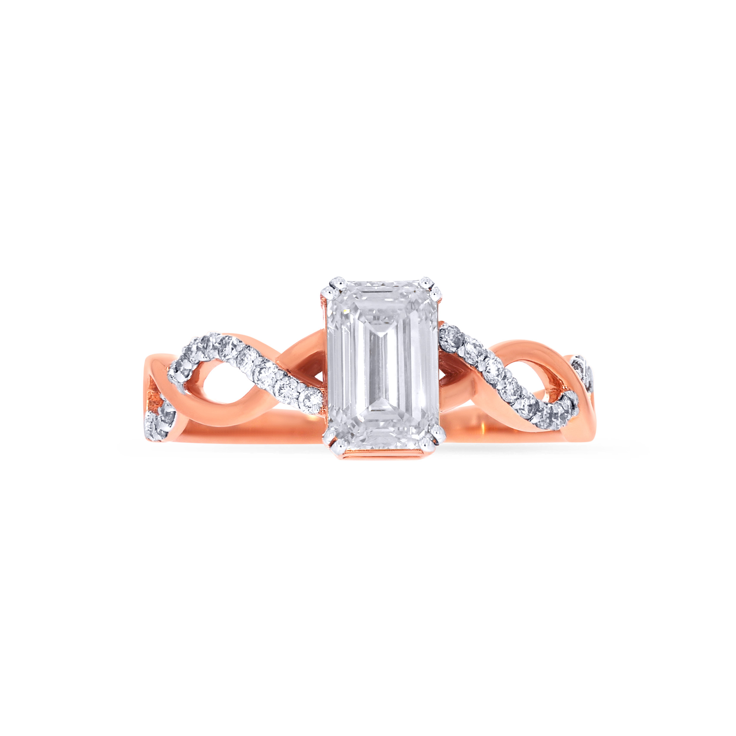 18K Rose Gold Solitaire Ring-DLR-D000756417 - Senco Gold and Diamonds