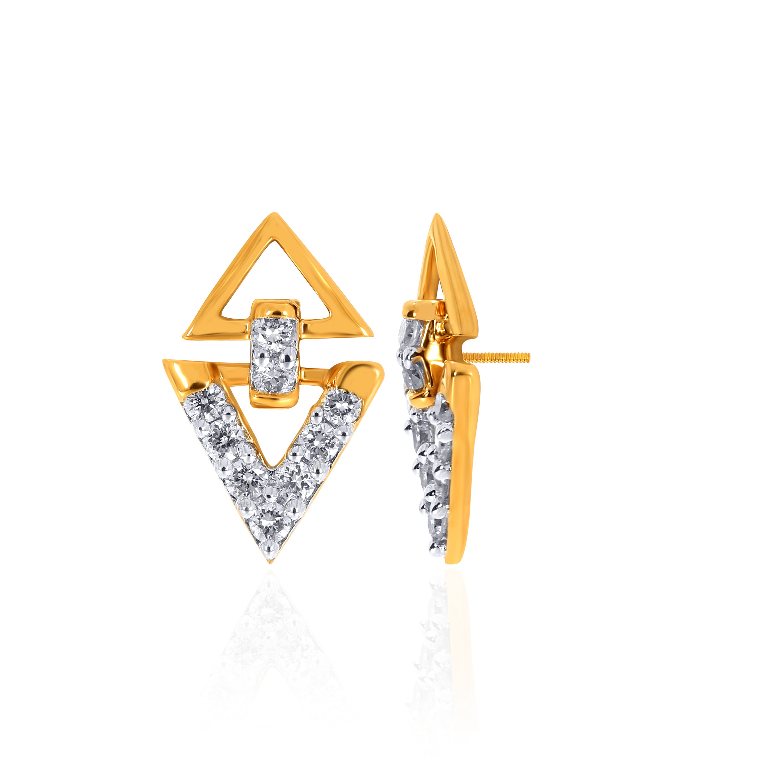 Avant-Garde Geometric Diamond Earrings - Senco Gold and Diamonds