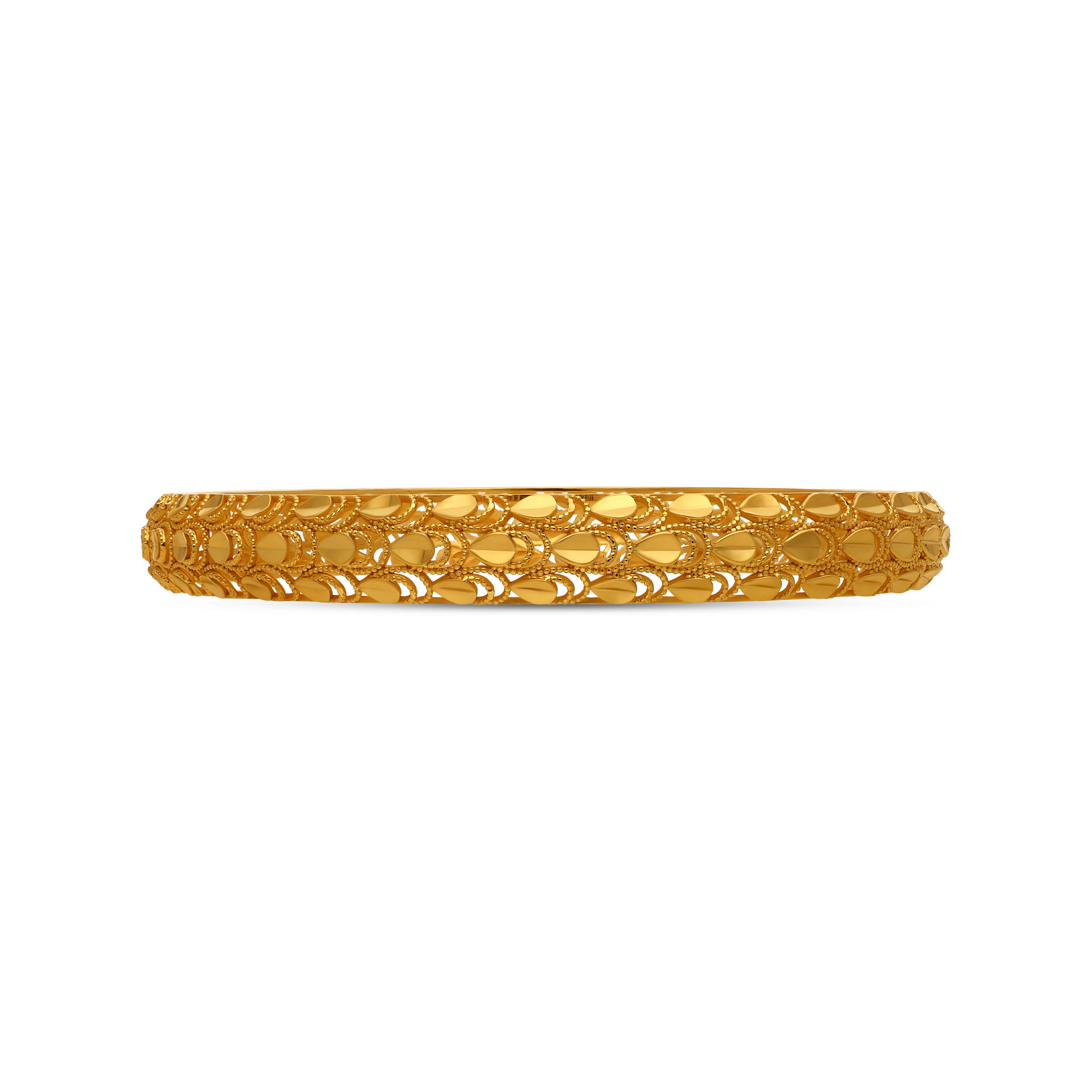 Crescent Halo Gold Bangle - Senco Gold and Diamonds