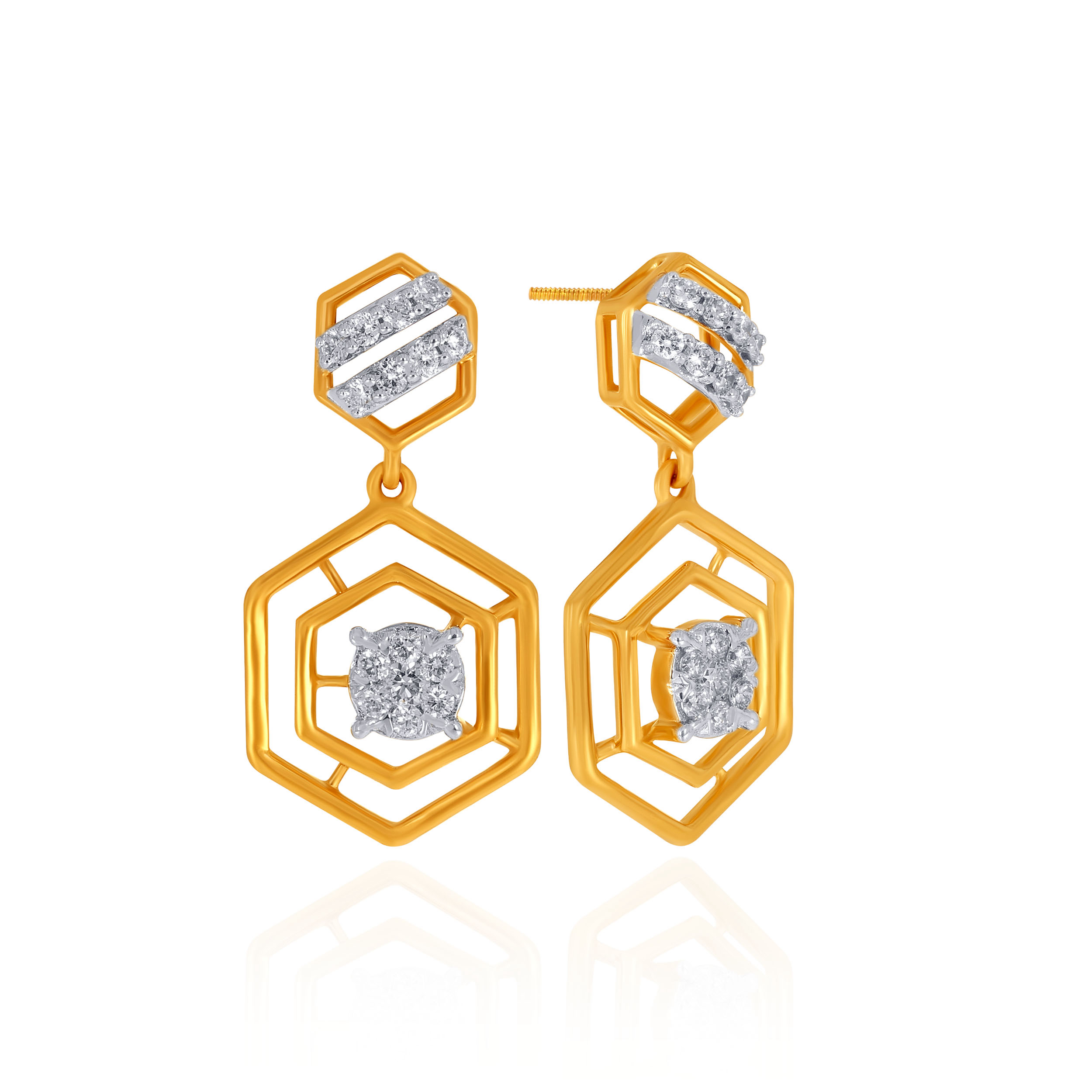 Radiant Gleam Diamond Drop Earrings - Senco Gold and Diamonds