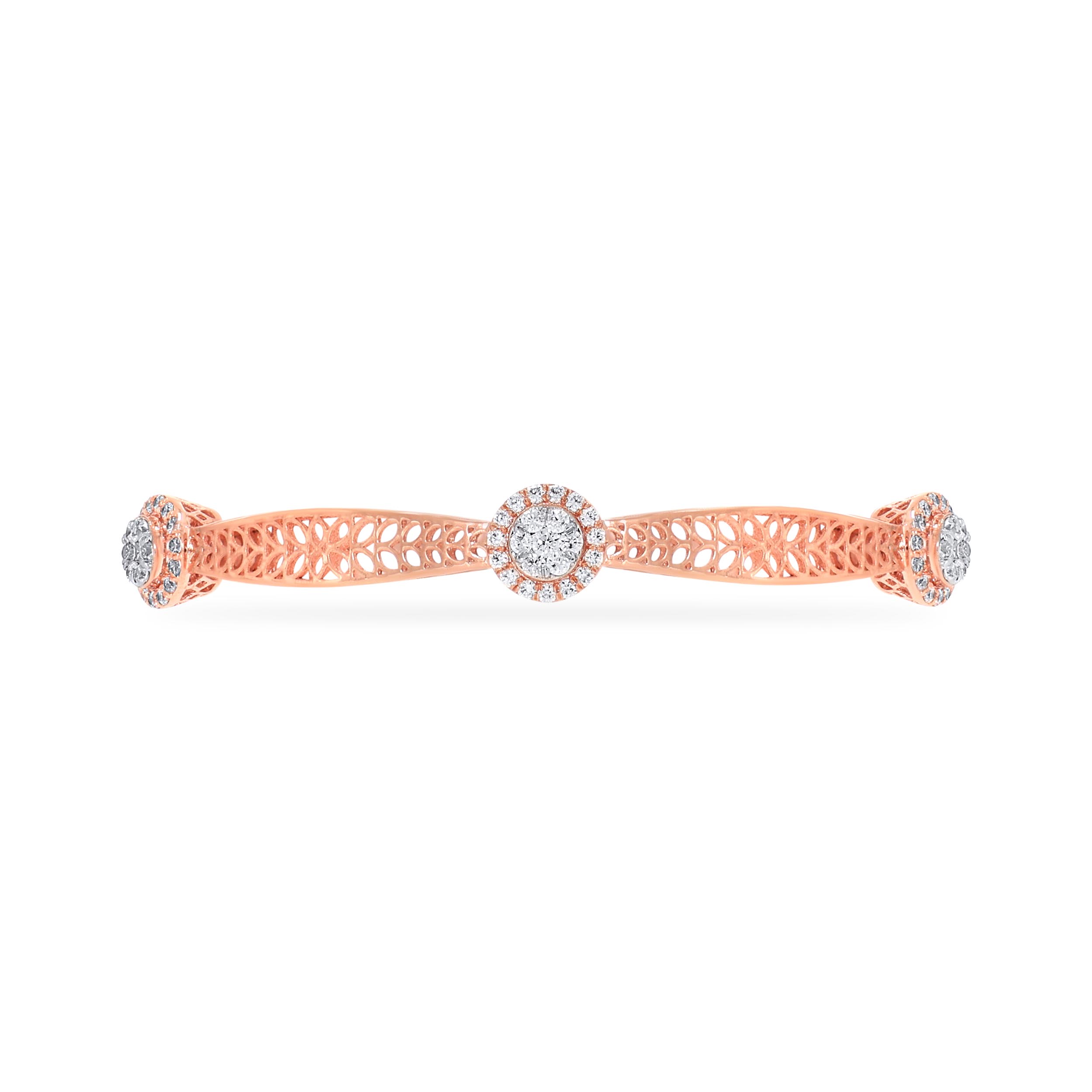 Wonderous Interlace Diamond Bangle - Senco Gold and Diamonds