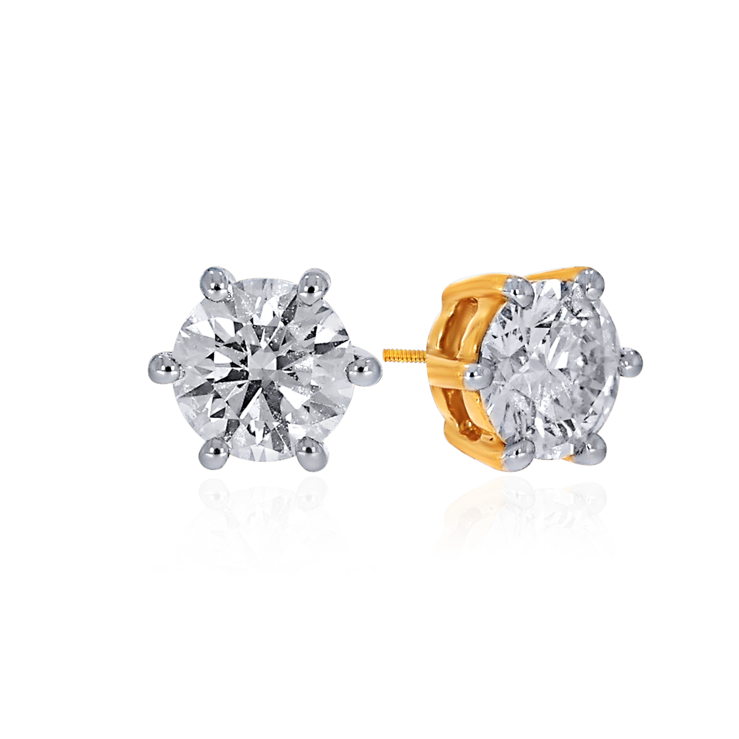 Fire Of Solitaire Men's Earrings - Senco Gold and Diamonds