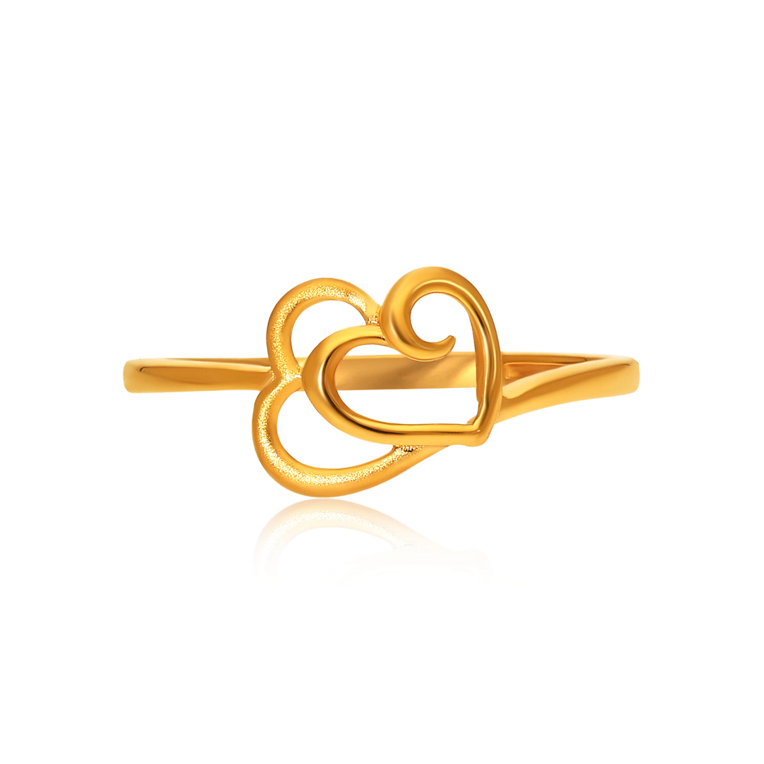 Twin Hearts Of Gold Ring - Senco Gold and Diamonds