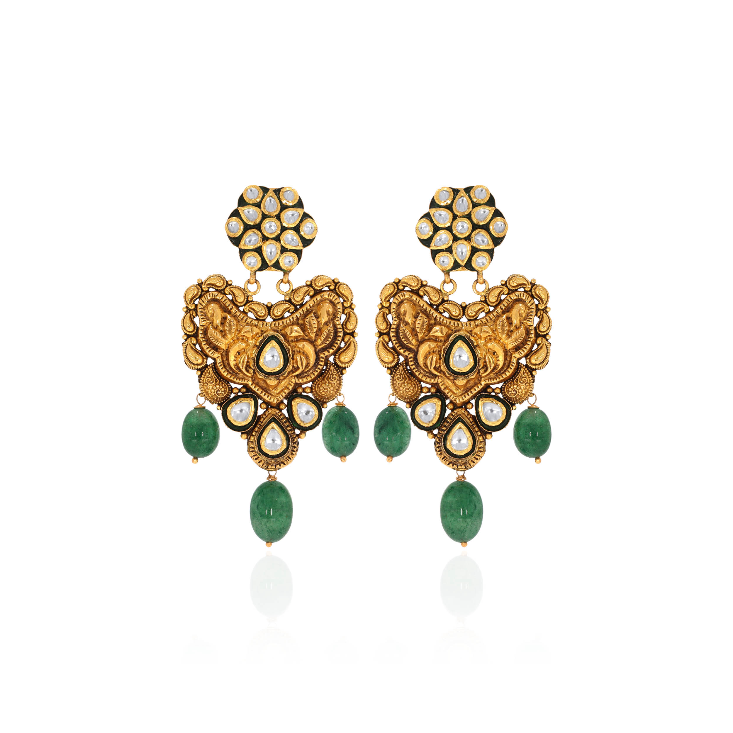 22K Yellow Gold Drop Earrings-GPGN-D000747300 - Senco Gold and Diamonds