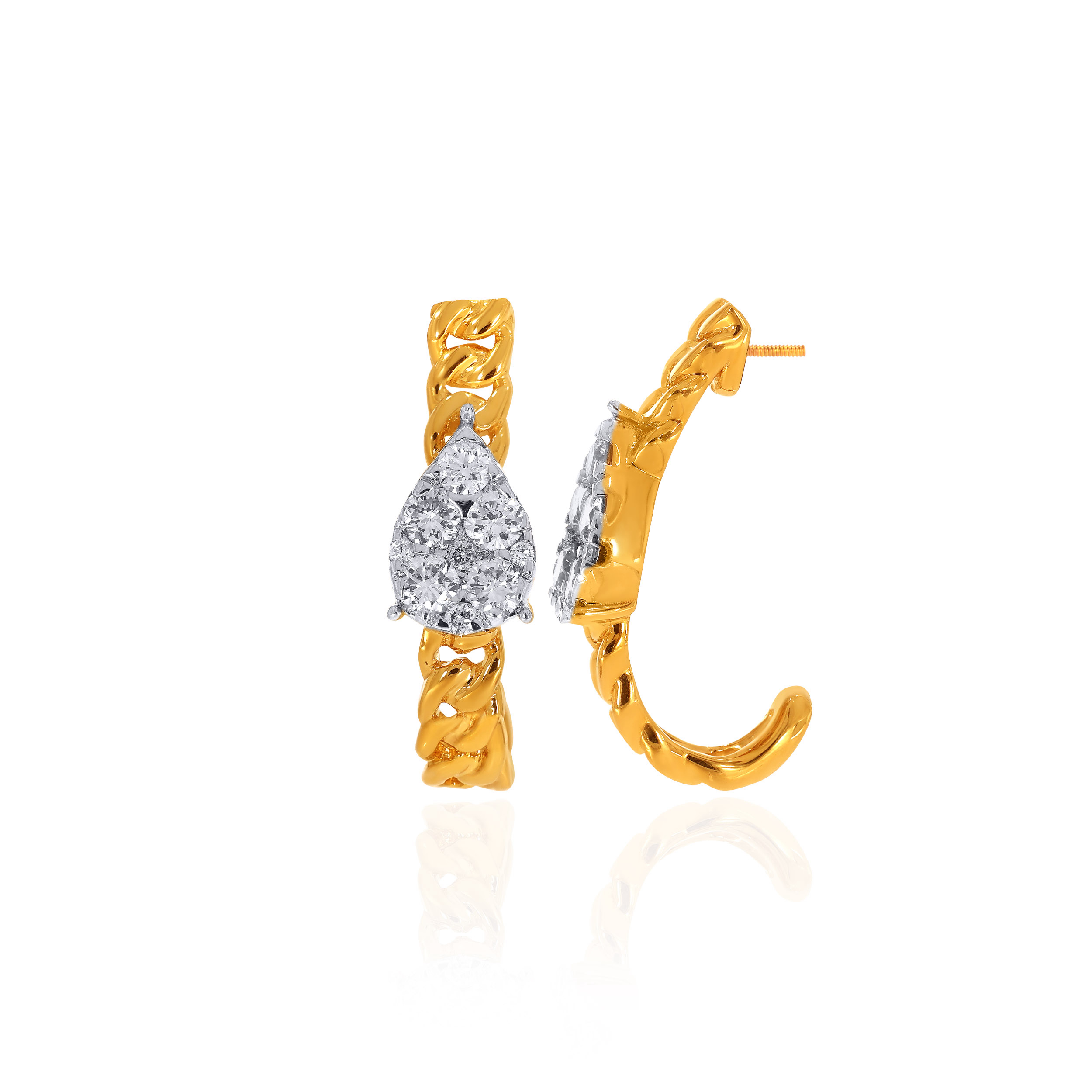 14K Yellow Gold Diamond Drop Earrings-DT-D000772720 - Senco Gold and Diamonds
