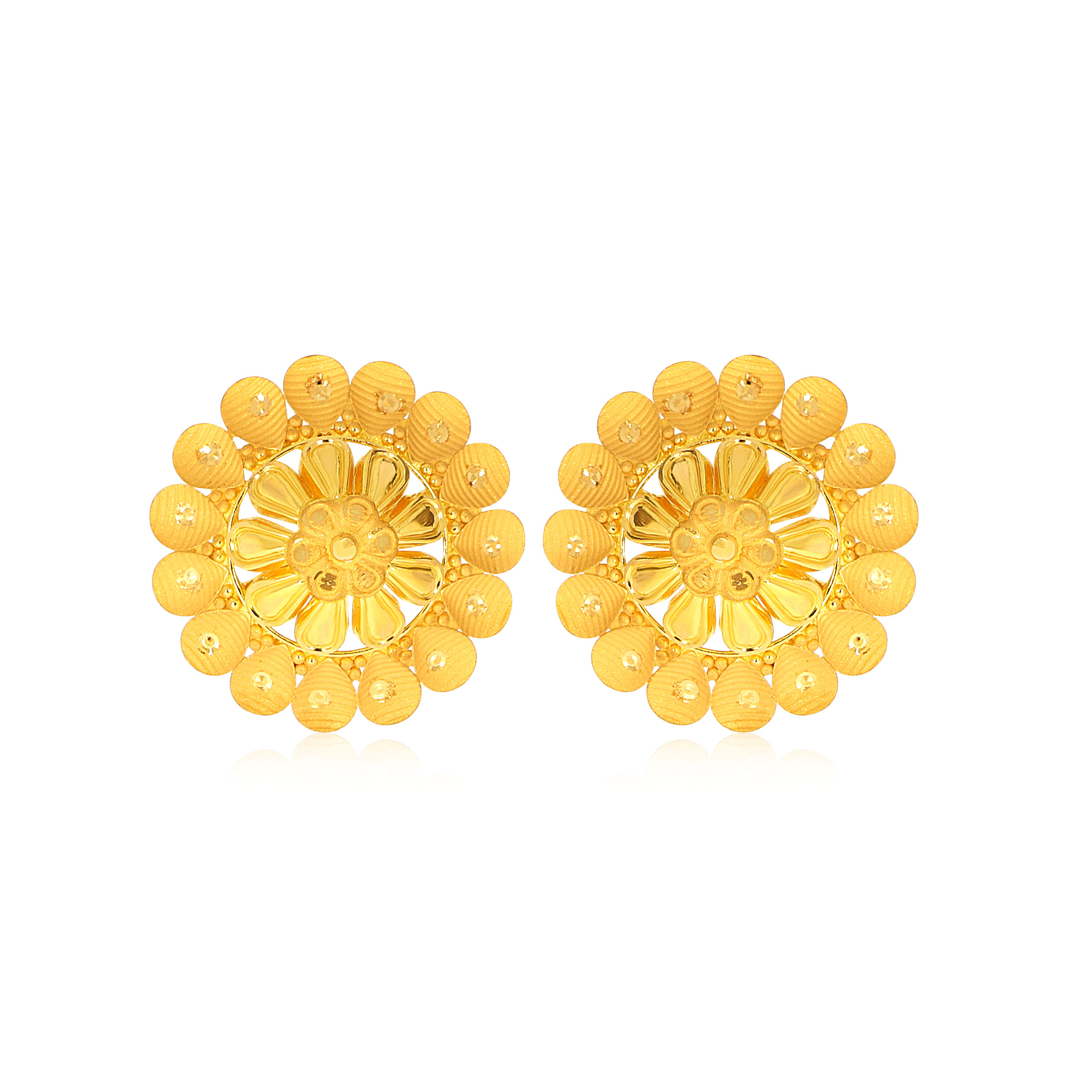 Myriad of Petals Gold Studs - Senco Gold and Diamonds
