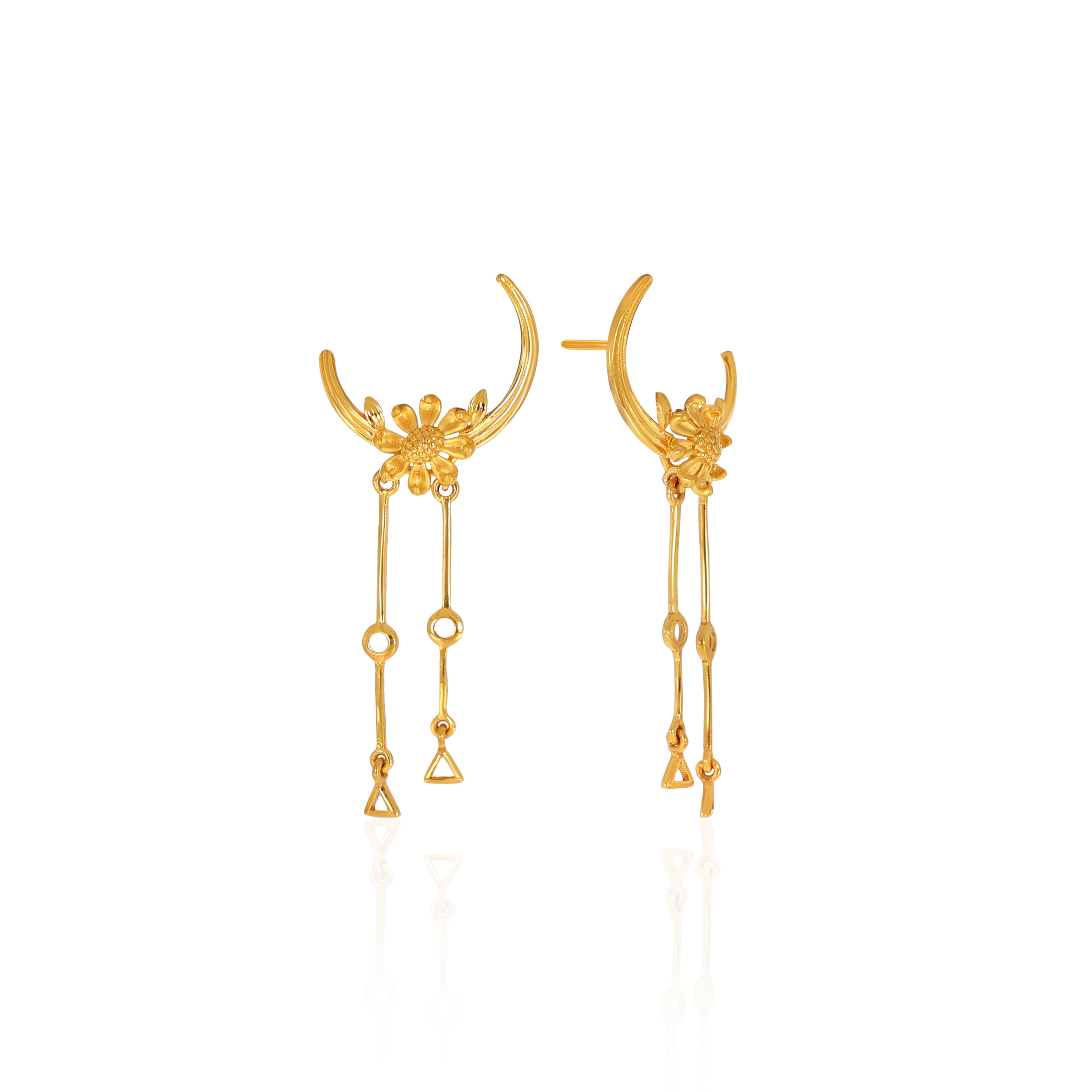 22K Yellow Gold Drop Earrings-GP-SAD0005717 - Senco Gold and Diamonds