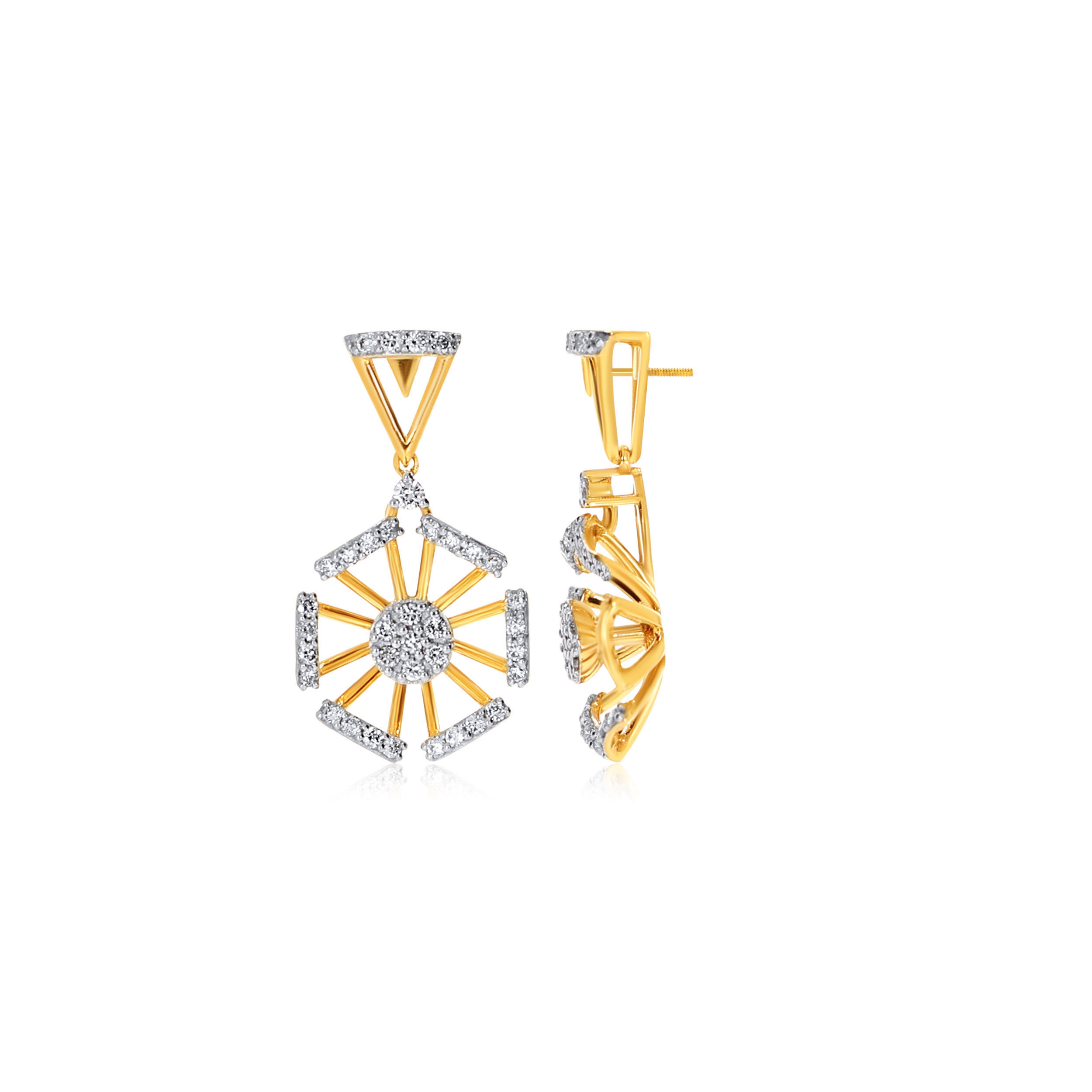 Daisy Dazzle Diamond Drop Earrings - Senco Gold and Diamonds