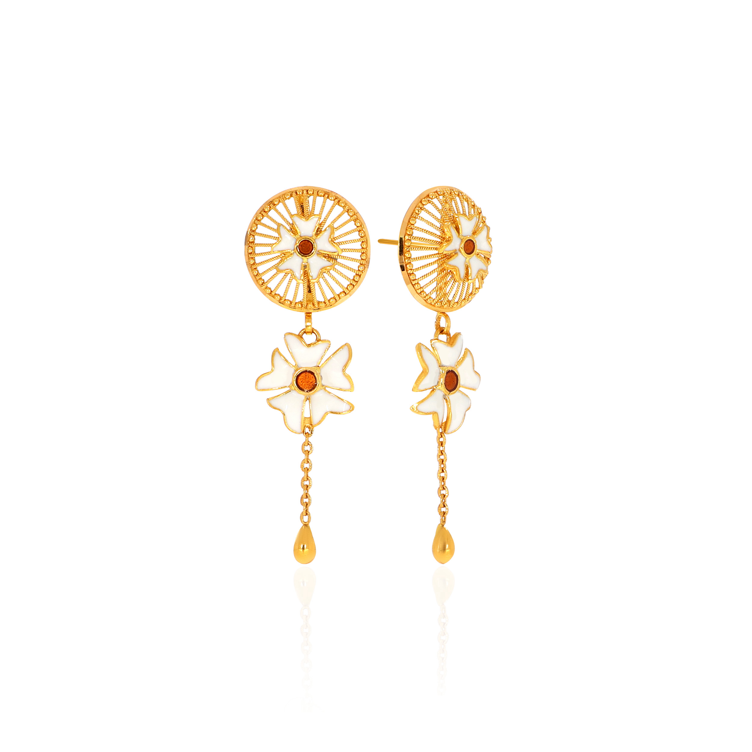 22K Yellow Gold Drop Earrings-GP-D000783653 - Senco Gold and Diamonds
