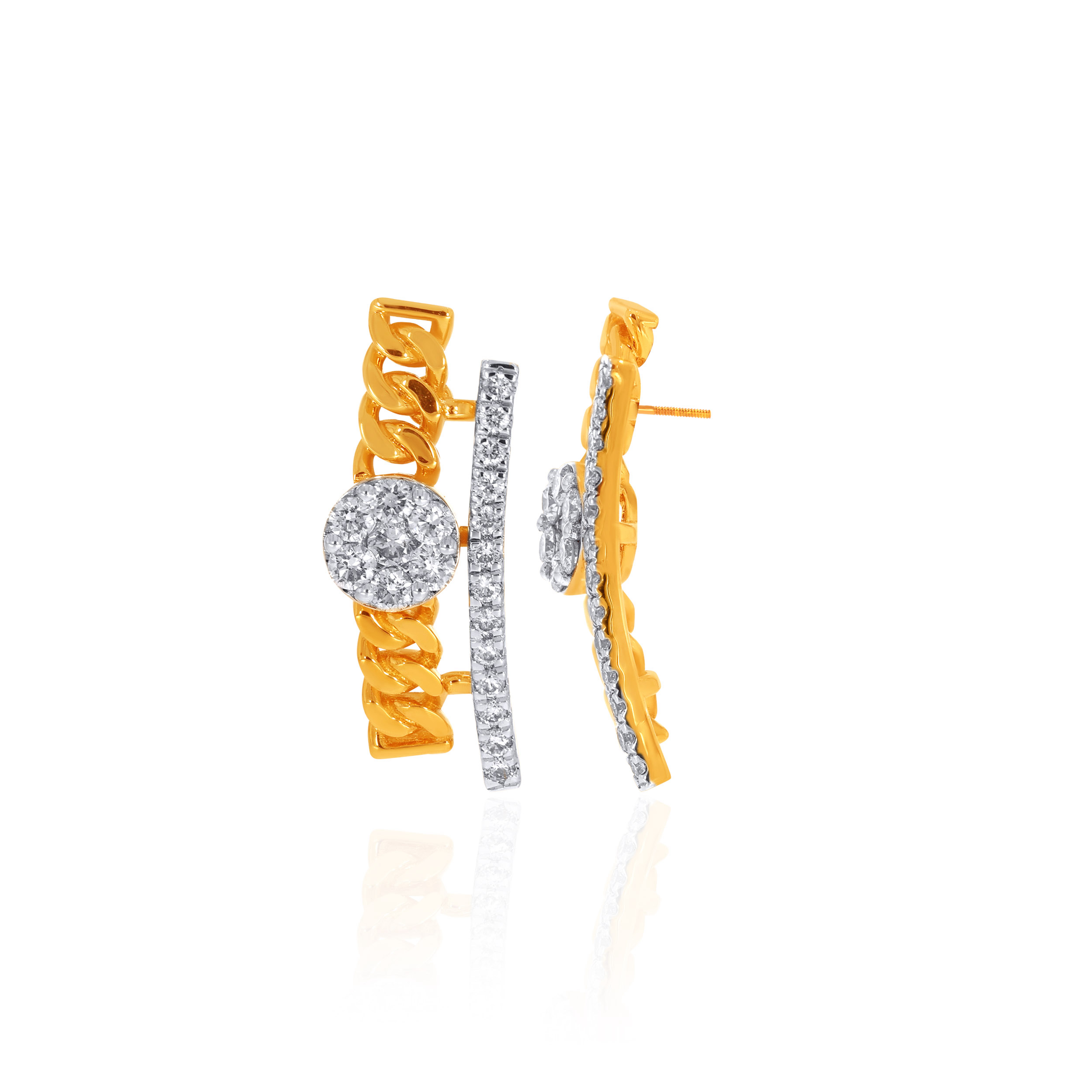 14K Yellow Gold Diamond Drop Earrings-DT-D000772714 - Senco Gold and Diamonds