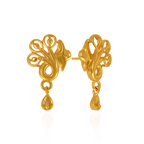 Grace Curl Gold Drops - Senco Gold and Diamonds