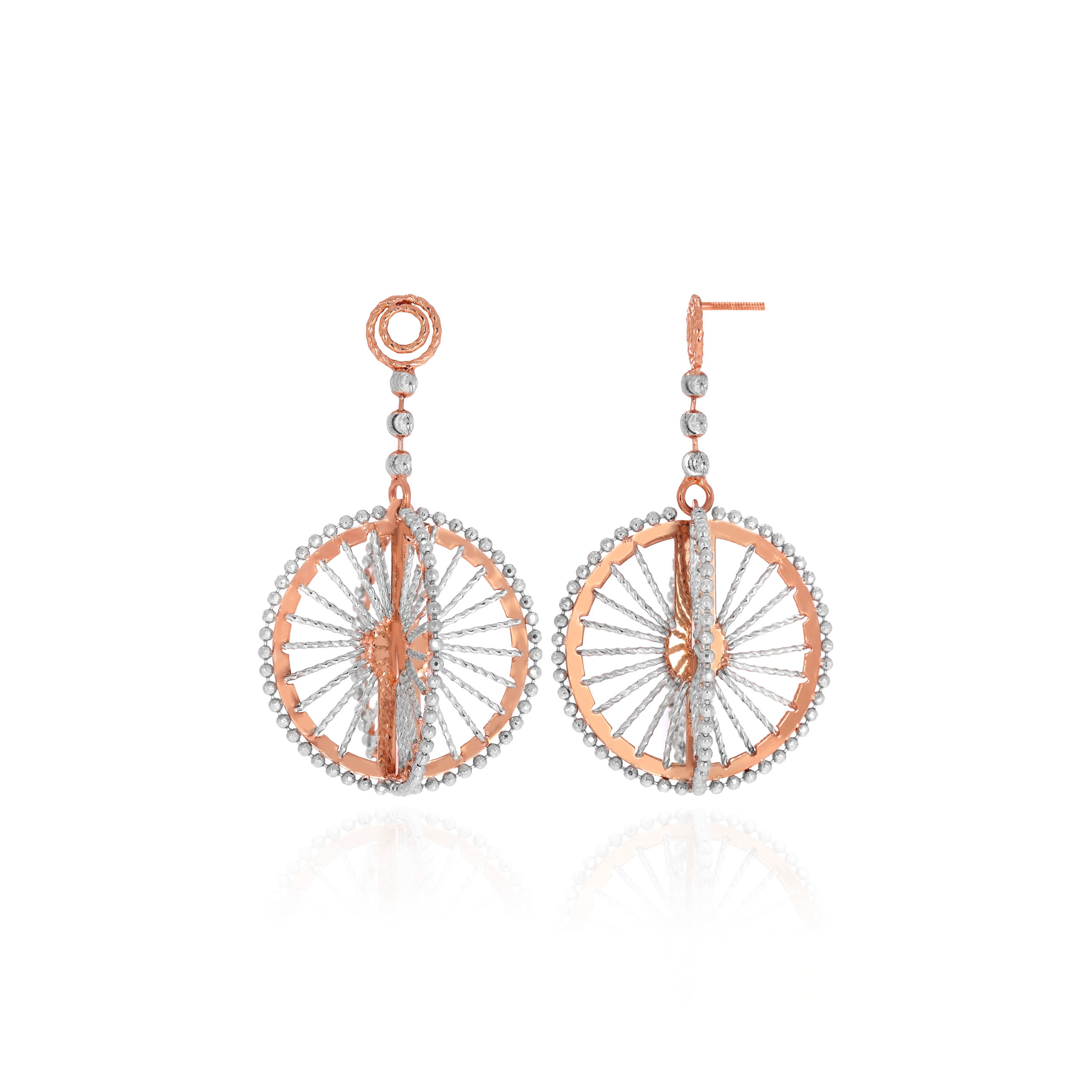 Circular Elegant Gold Drop Earrings - Senco Gold and Diamonds