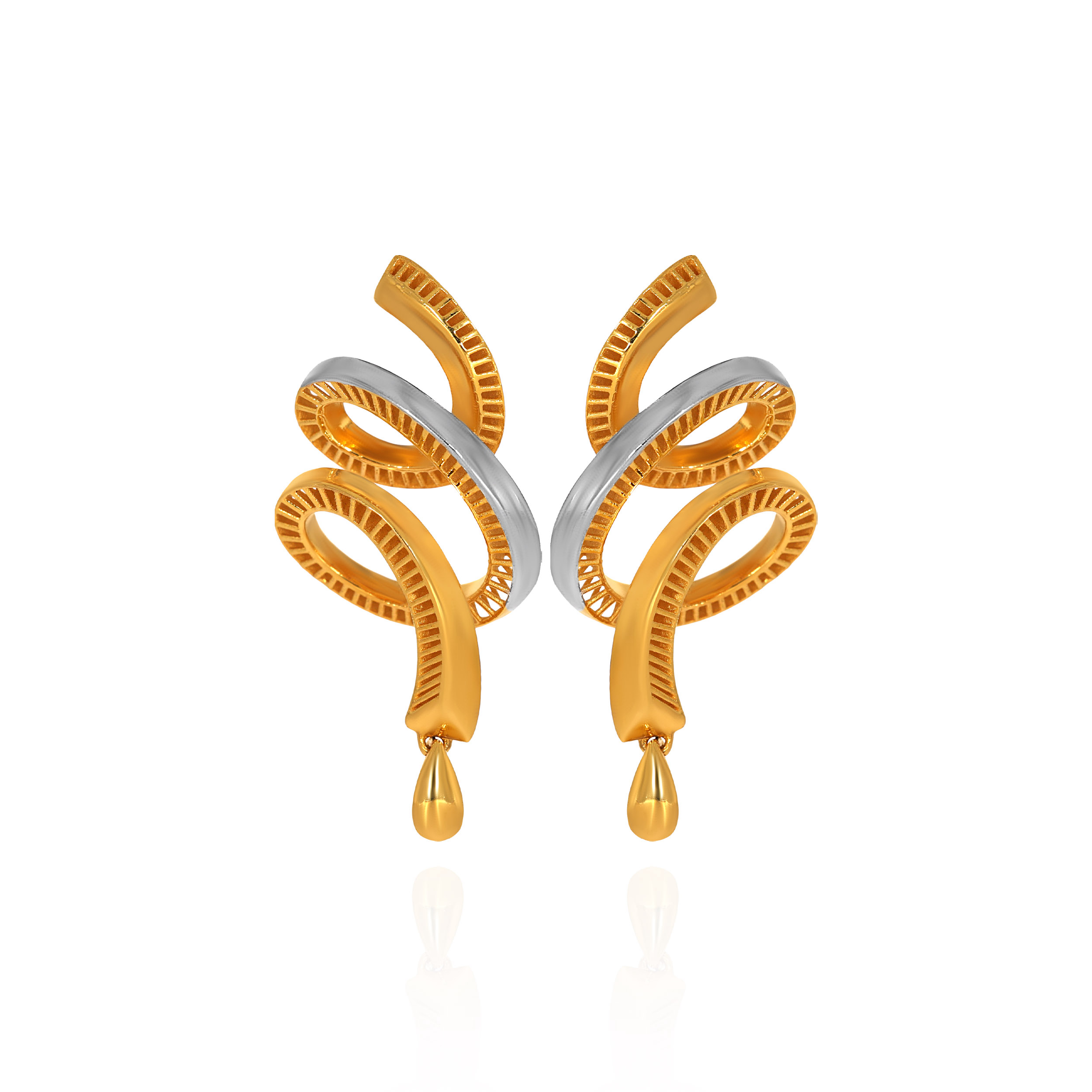 Twirlform Spiral Gold Earrings - Senco Gold and Diamonds