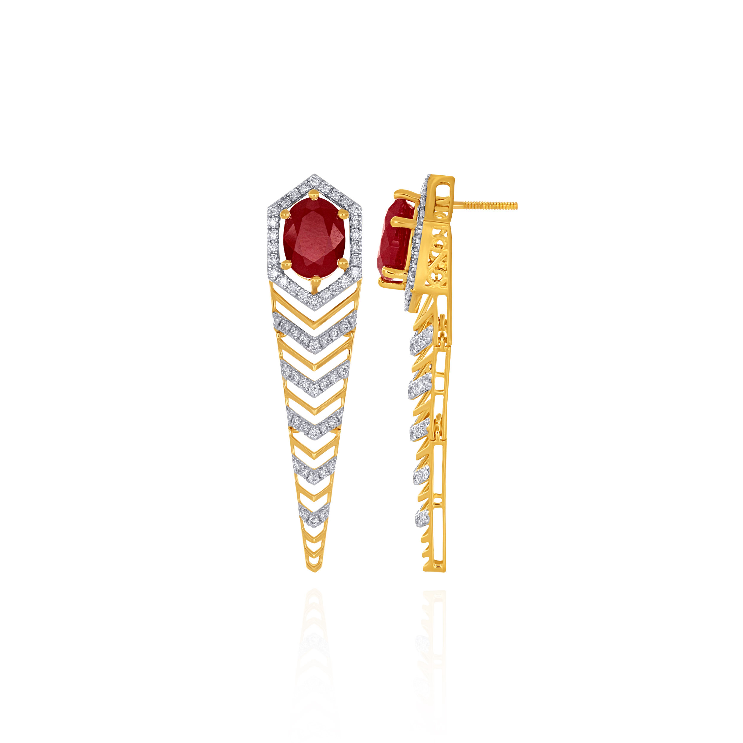 Crimson Chevron Diamond Earrings - Senco Gold and Diamonds