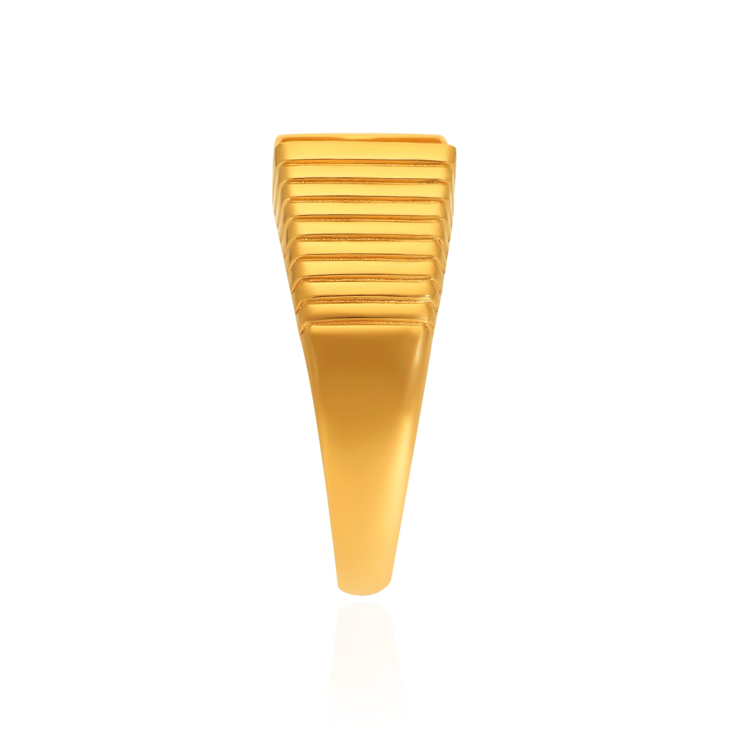 Sand & Stone Geometric Men's Gold Ring alternate view 2