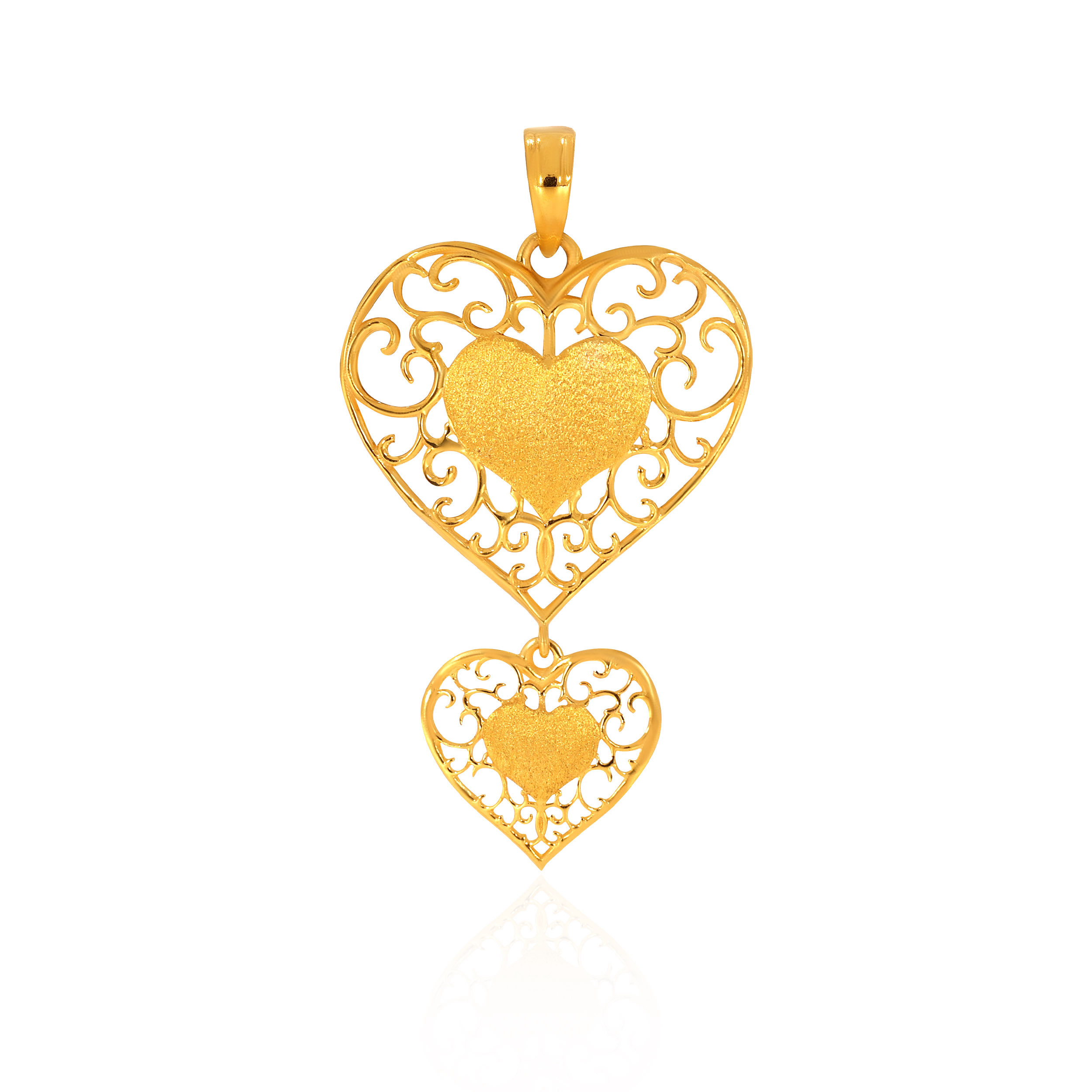 Loveable Duo Gold Pendant - Senco Gold and Diamonds