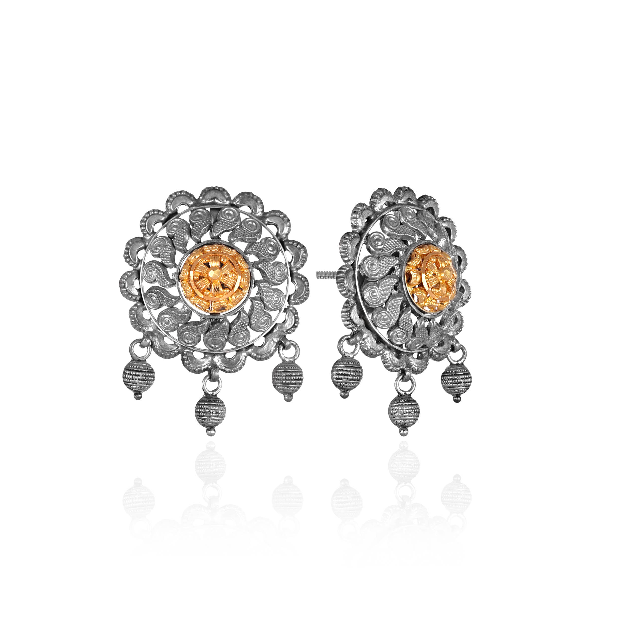 Antique Splendour Gold Earrings - Senco Gold and Diamonds
