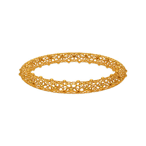 Ornate Lattice Gold Bangle - Senco Gold and Diamonds
