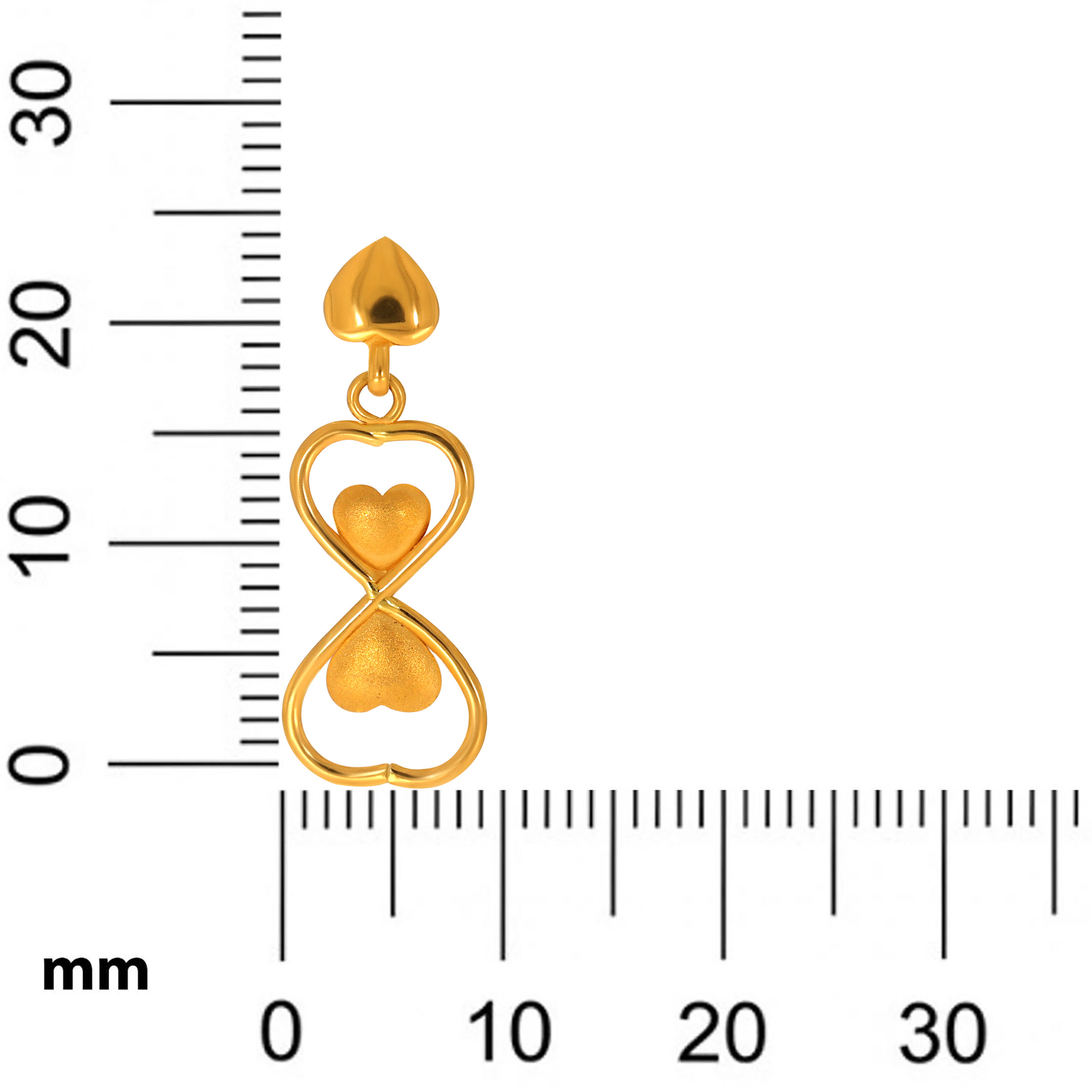 Adorable Hourglass Gold Drop Earrings - Senco Gold and Diamonds
