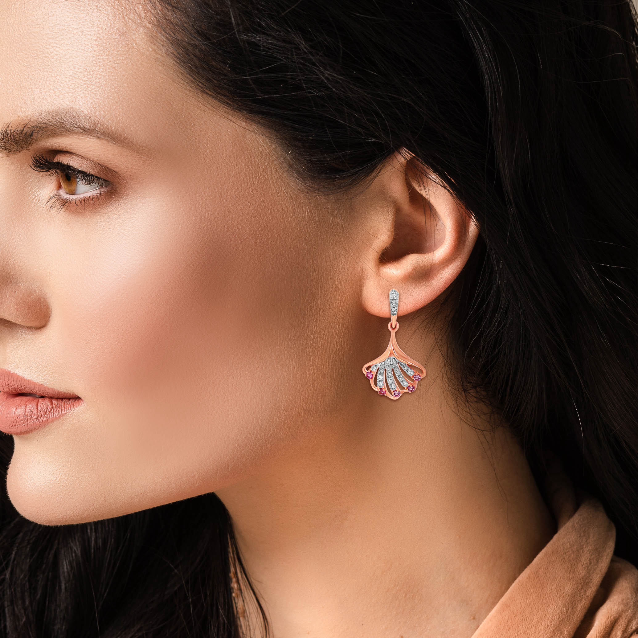 Ginkgo Glow Diamond Earrings - Senco Gold and Diamonds