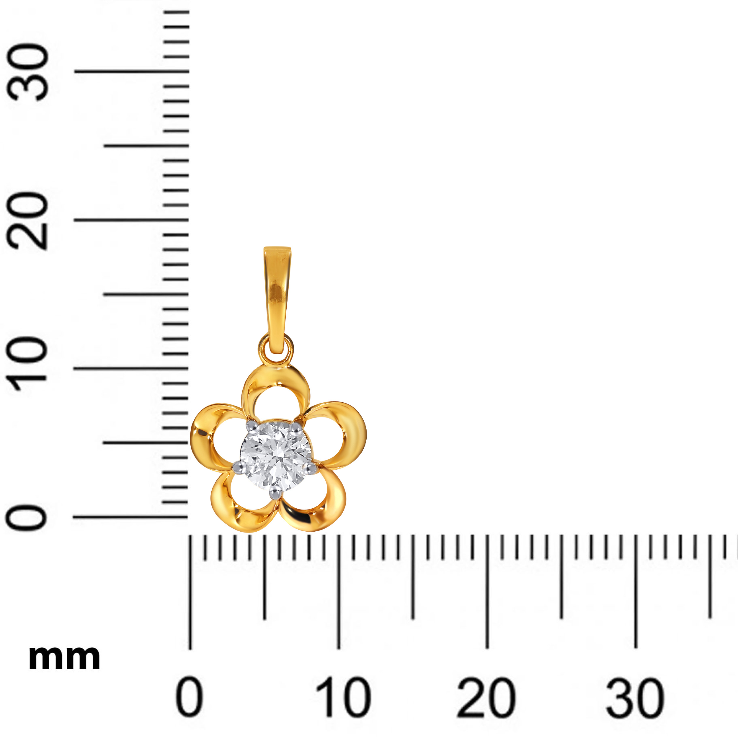 Floral Gleam Solitaire Pendant - Senco Gold and Diamonds