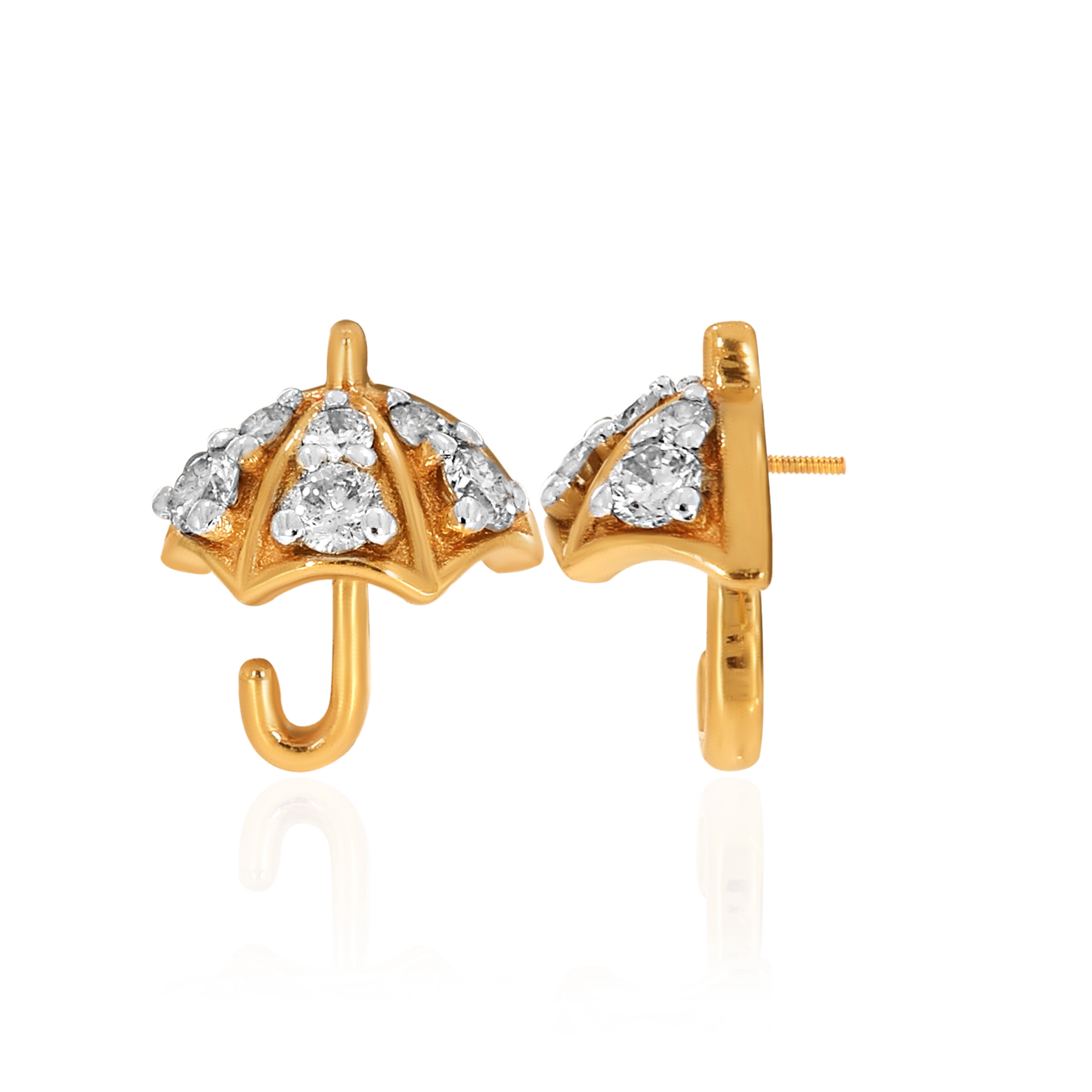 14K Yellow Gold Kids Diamond Studs Earrings-DT-D000790187 - Senco Gold and Diamonds