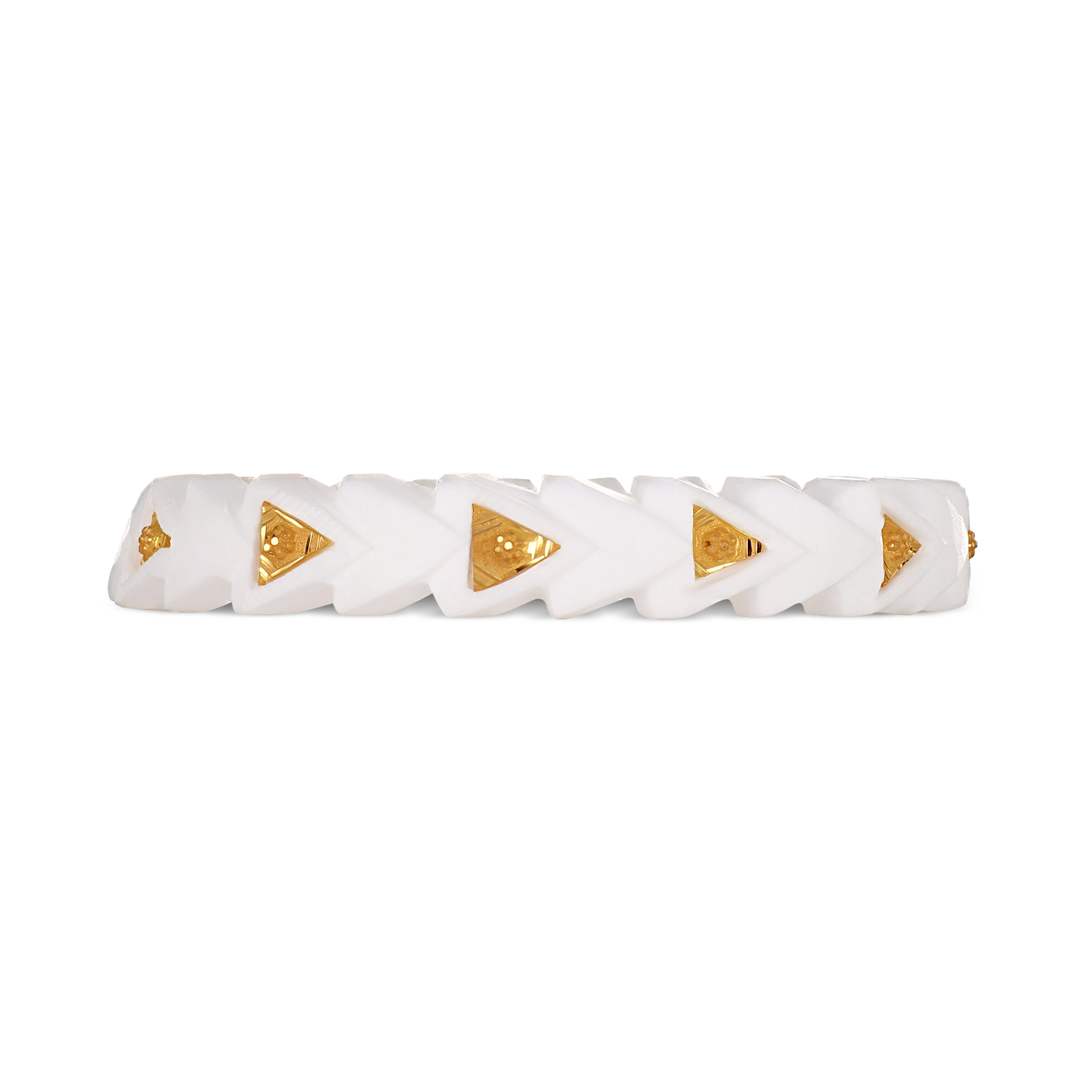 Sacred Chevron Gold Sankha Bangle - Senco Gold and Diamonds