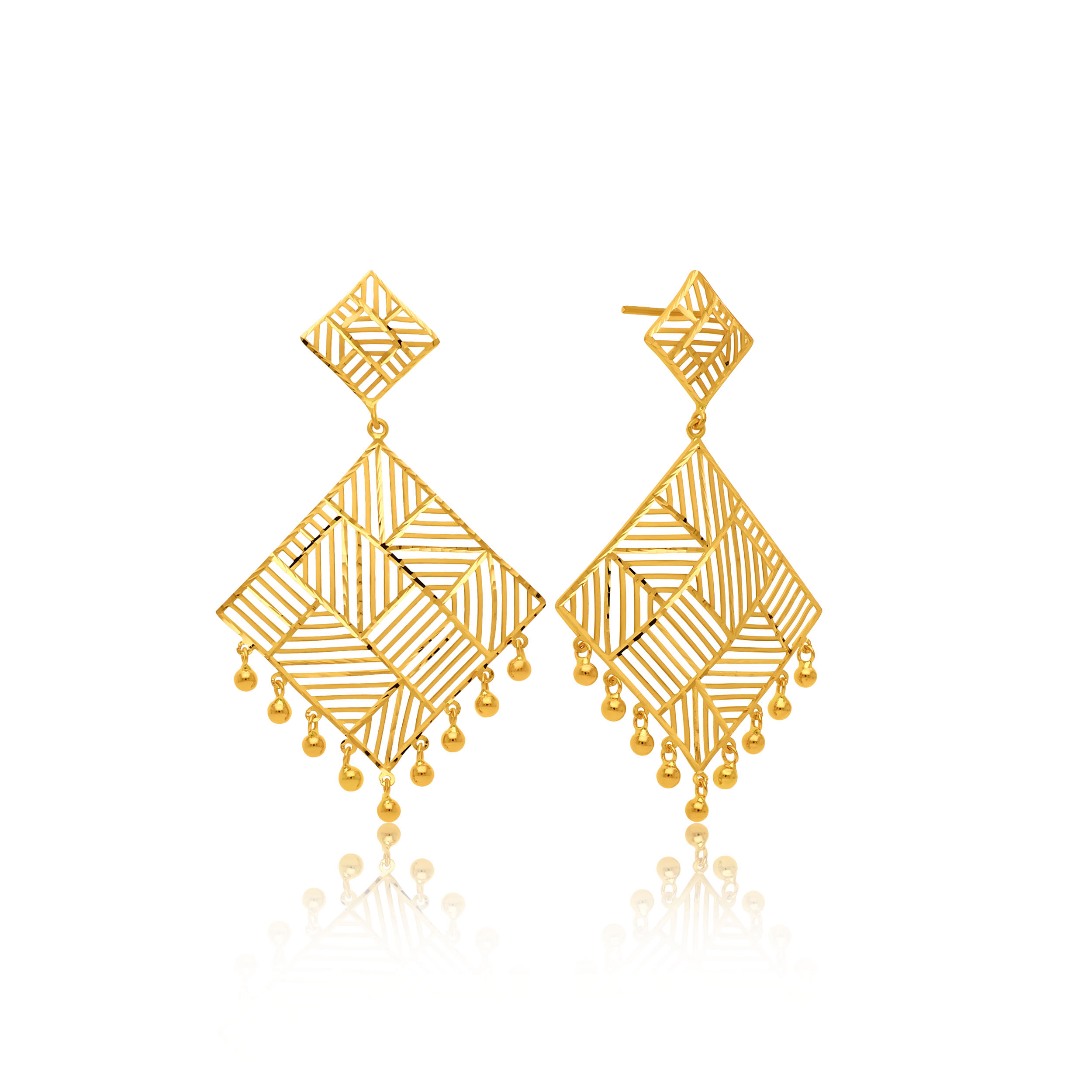 22K Yellow Gold Dangler Earrings-GP-SAD0005011 - Senco Gold and Diamonds