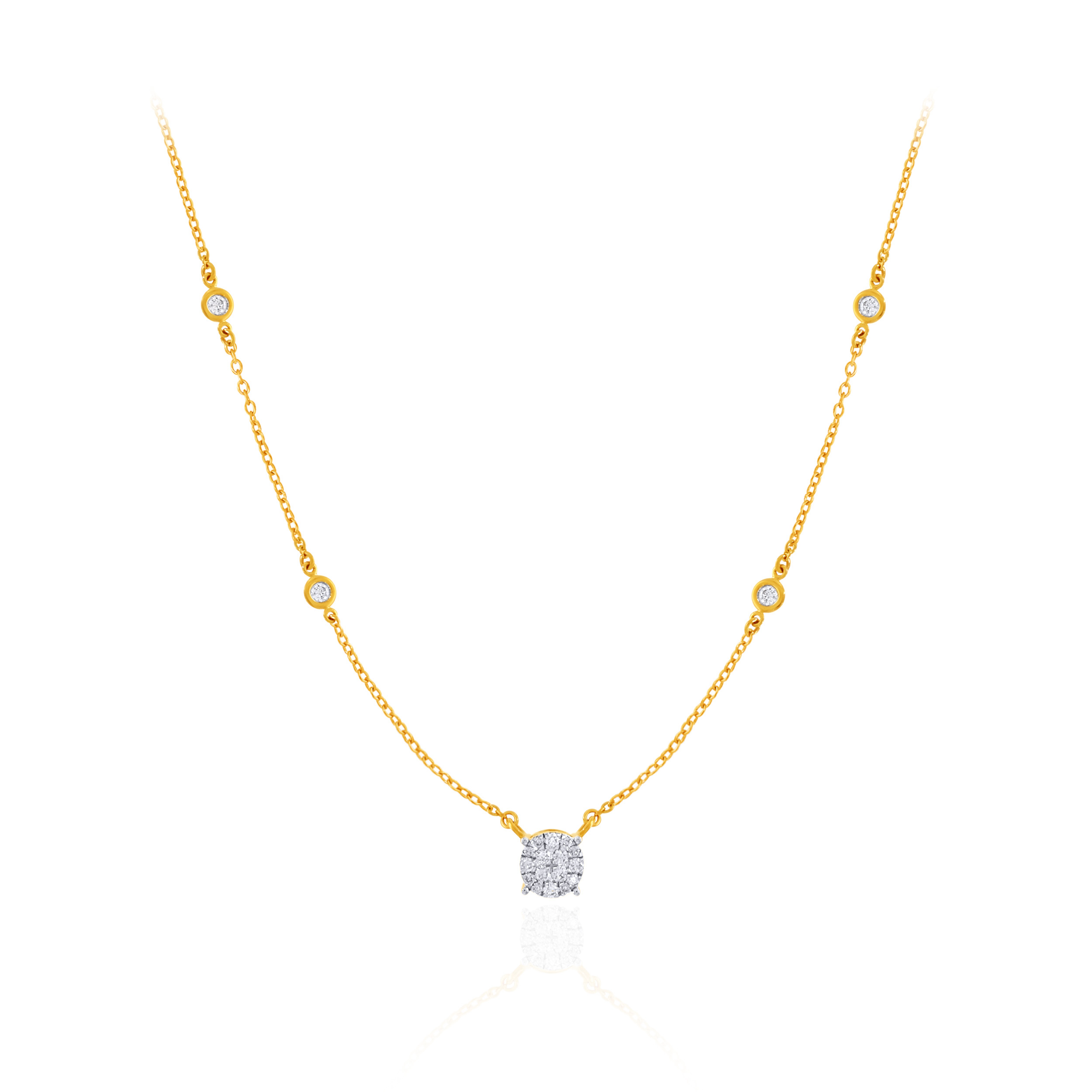 Petite Radiance Diamond Gold Necklace - Senco Gold and Diamonds