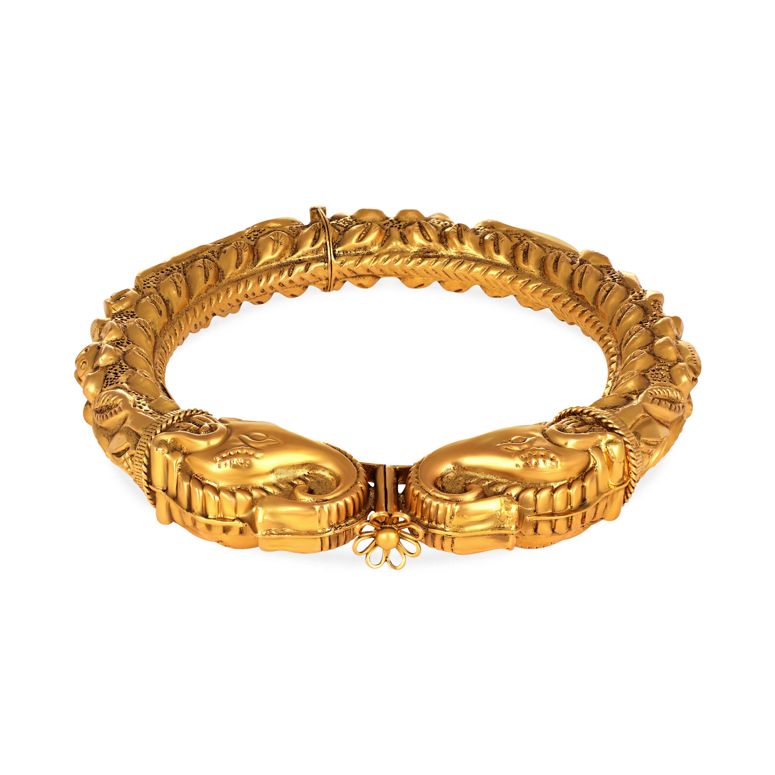 Heritage Tusker Mukh Gold Bangle - Senco Gold and Diamonds
