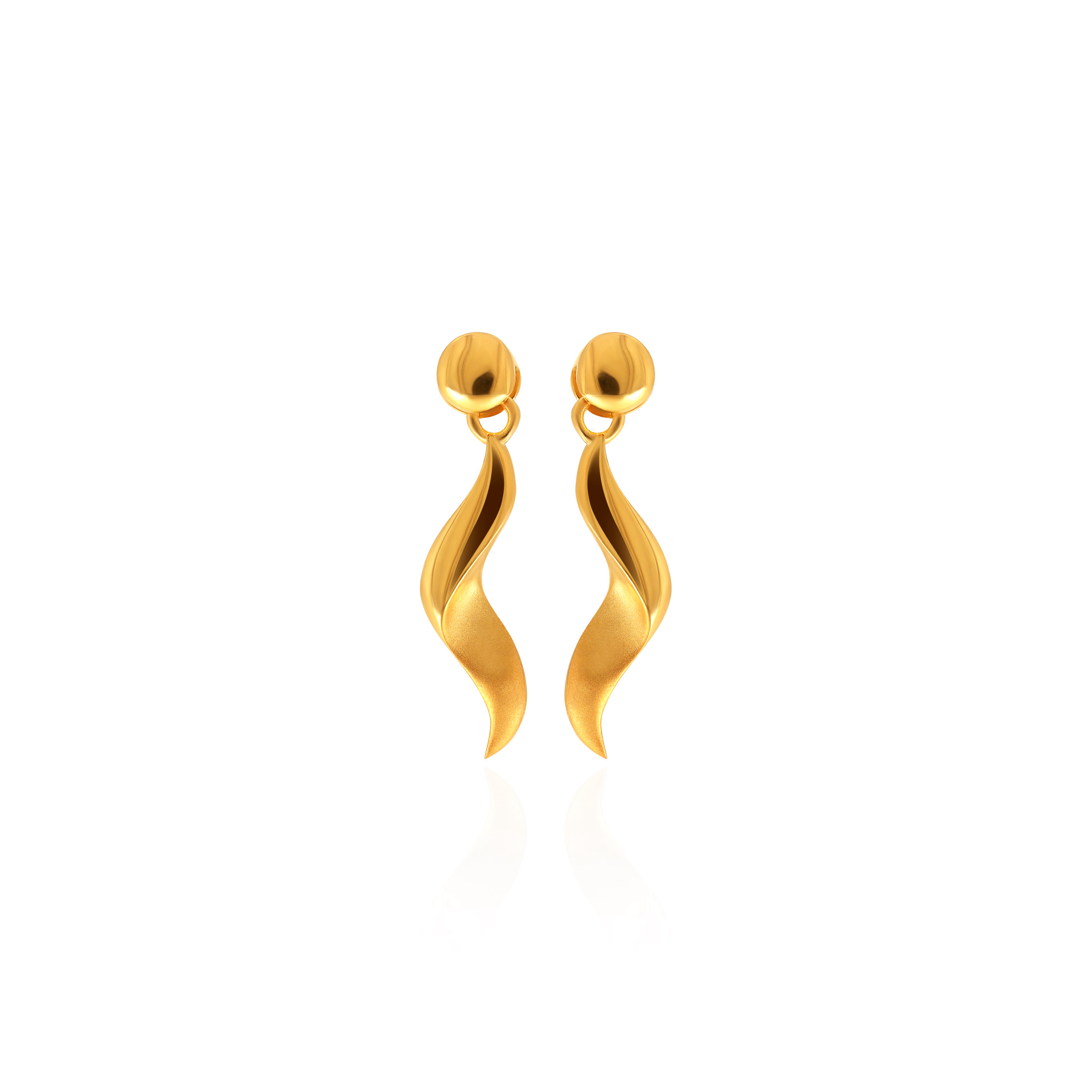 Wavy Trail Gold Drop Earrings - Senco Gold and Diamonds