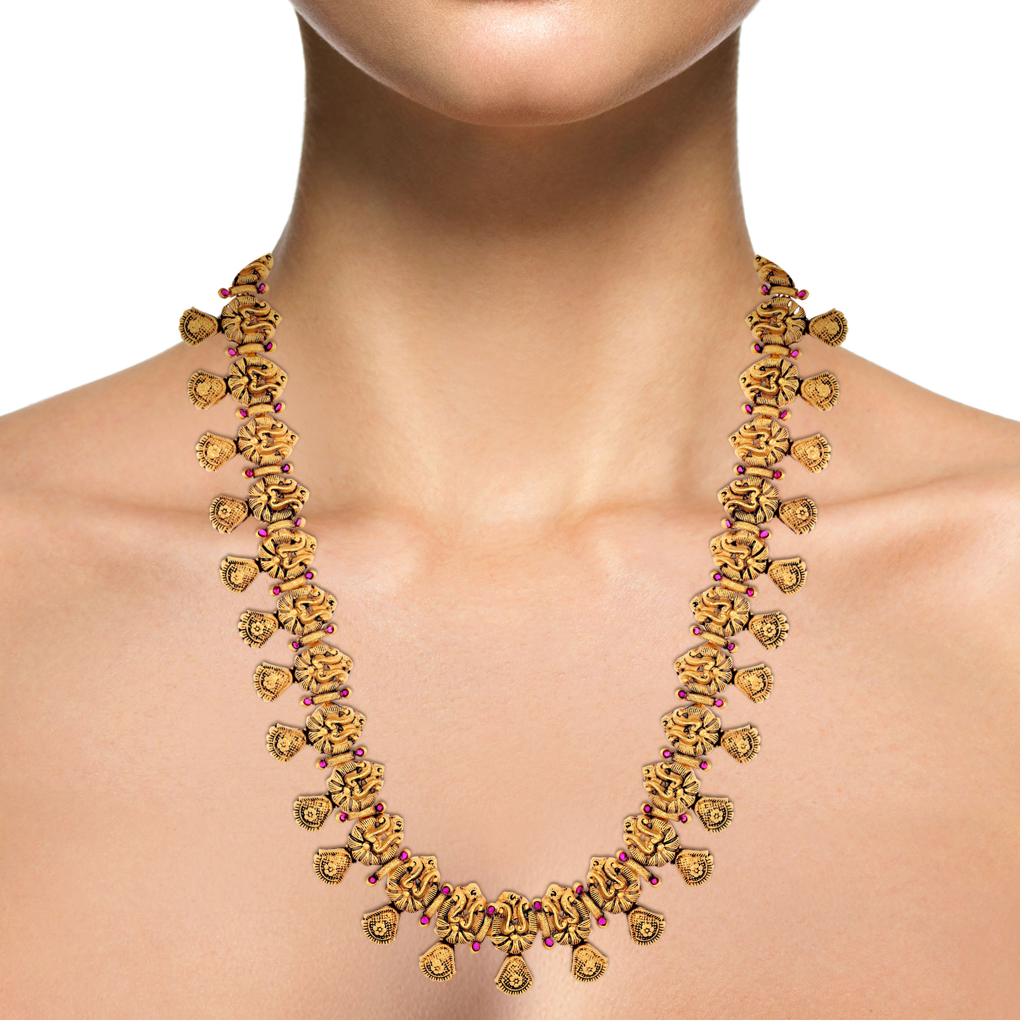 Heritage Glory Antique Gold Long Necklace - Senco Gold and Diamonds