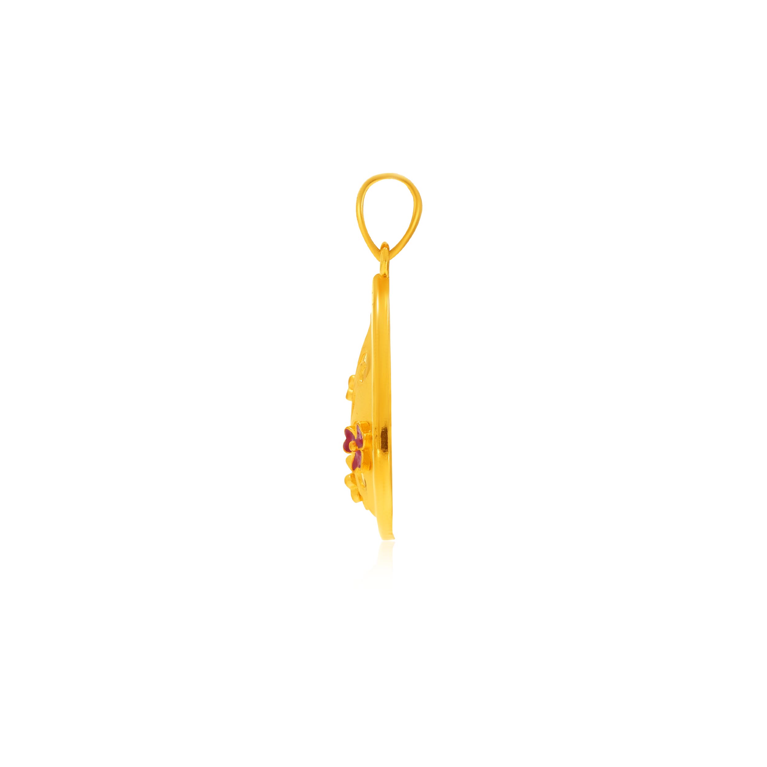 Floral Droplet Gold Pendant - Senco Gold and Diamonds