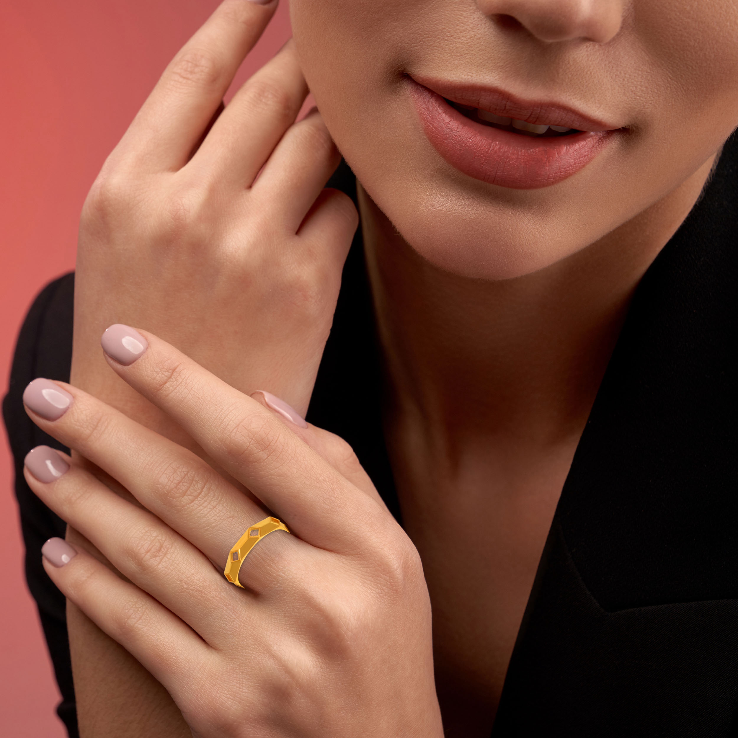 Radiant Geometry Gold Ring - Senco Gold and Diamonds