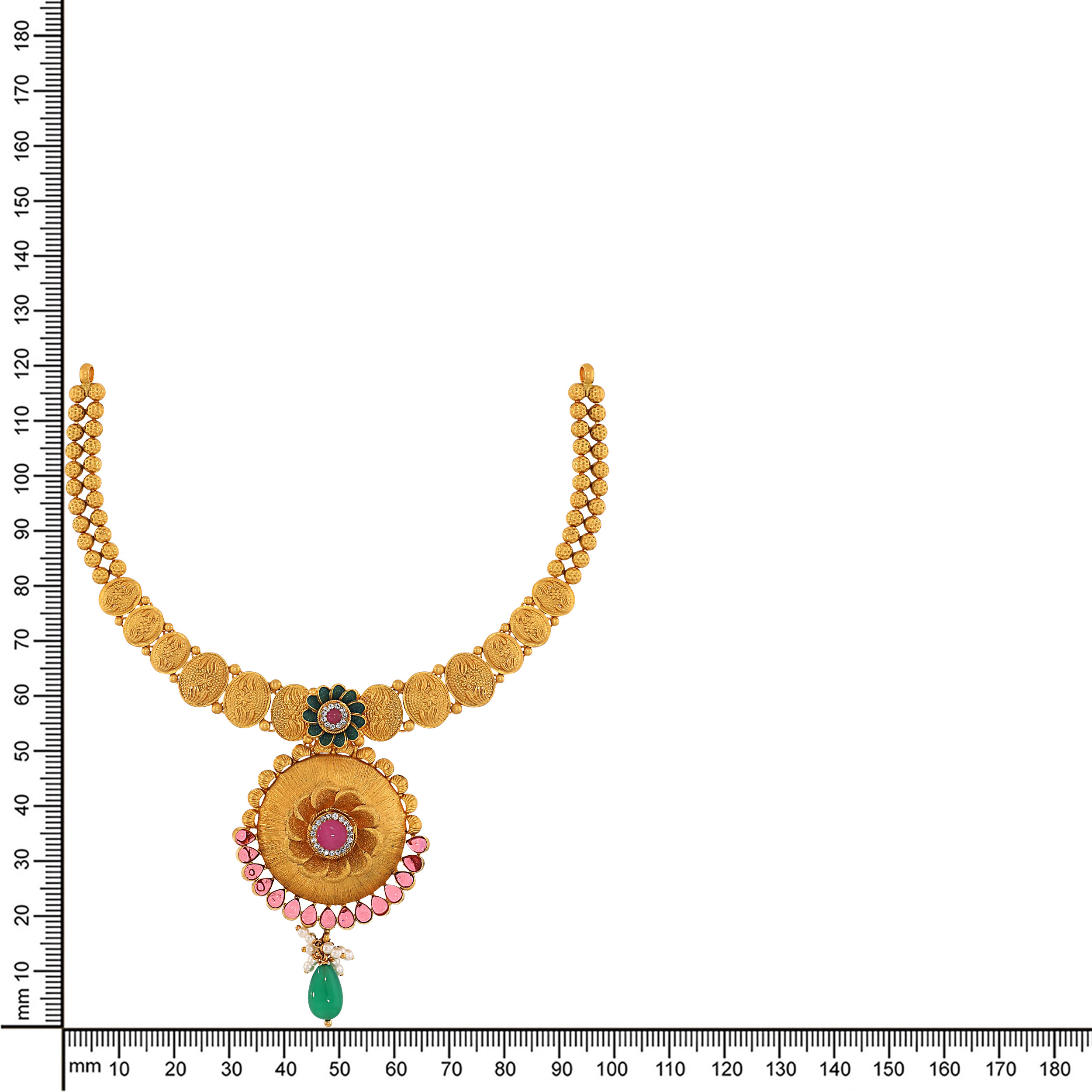 Regal Bloom Kundan Gold Necklace - Senco Gold and Diamonds
