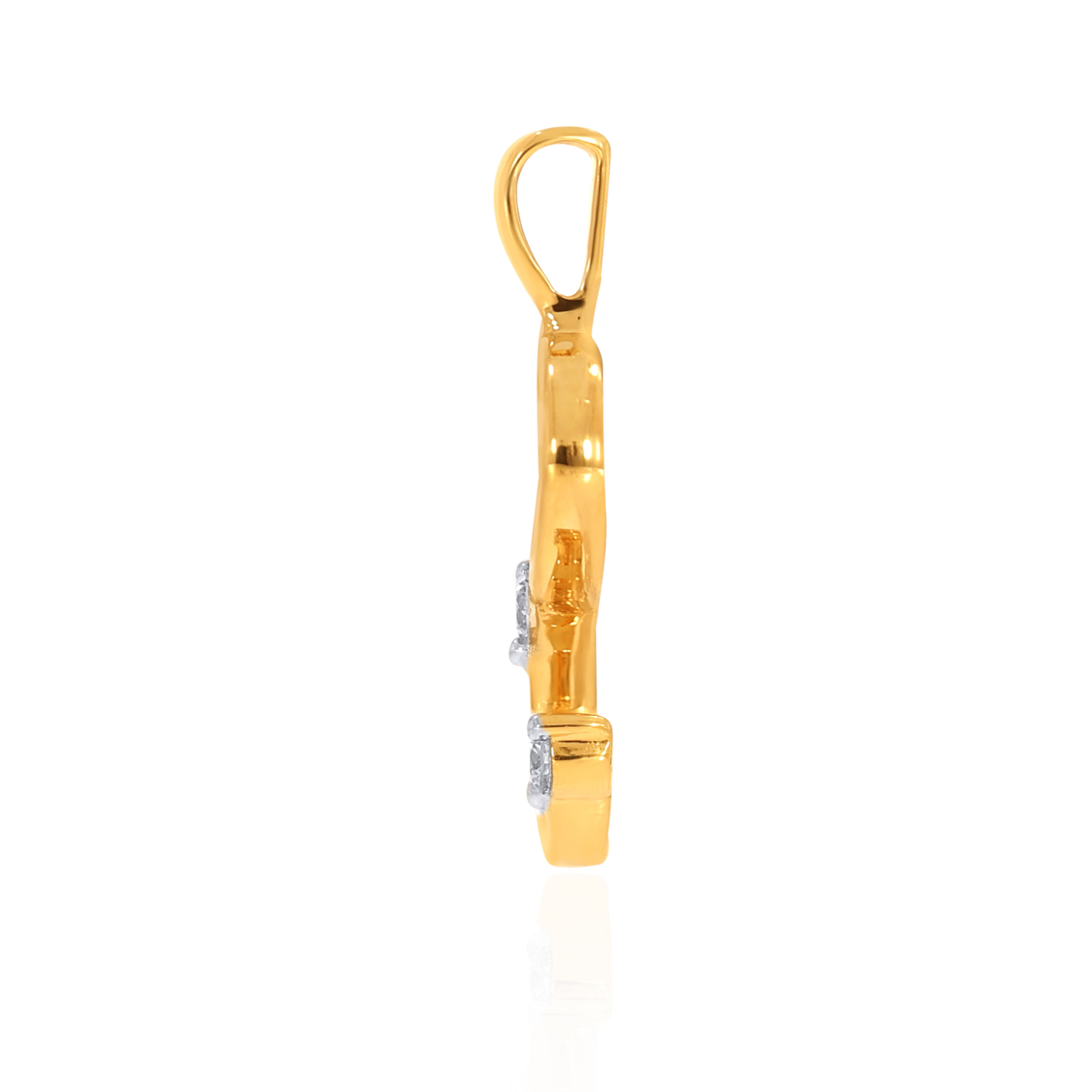 18K Yellow Gold S Alphabet Diamond Pendant-DPN-D000748619 - Senco Gold and Diamonds