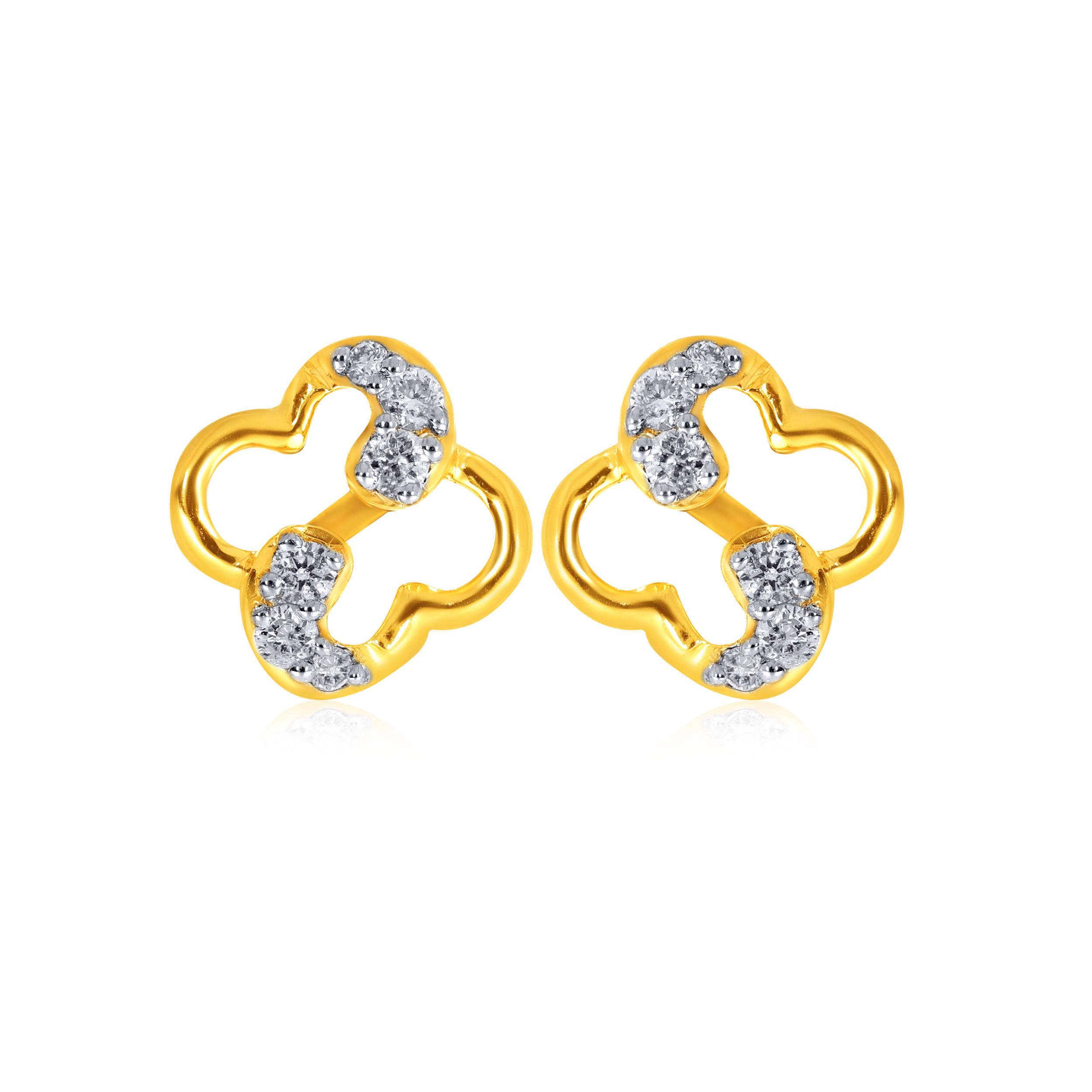 Whirled Bloom Diamond Studs - Senco Gold and Diamonds