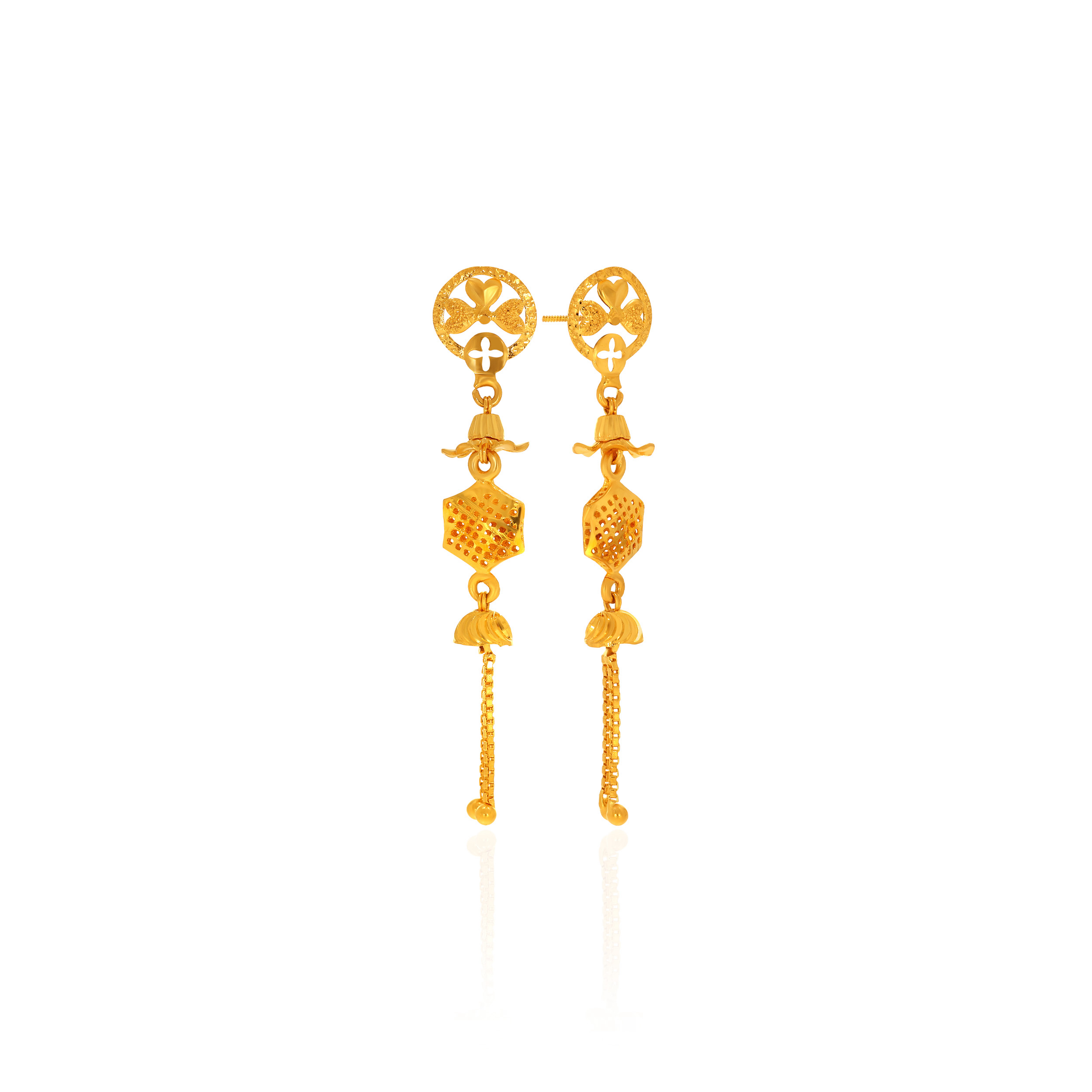 22K Yellow Gold Gold Drop Earrings-GP-D000764368 - Senco Gold and Diamonds